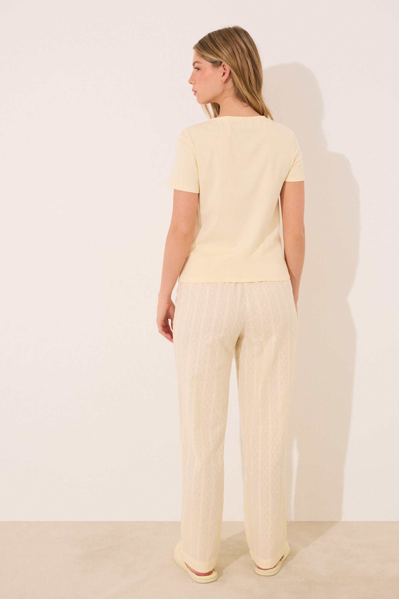 Yellow cotton short sleeve pyjamas