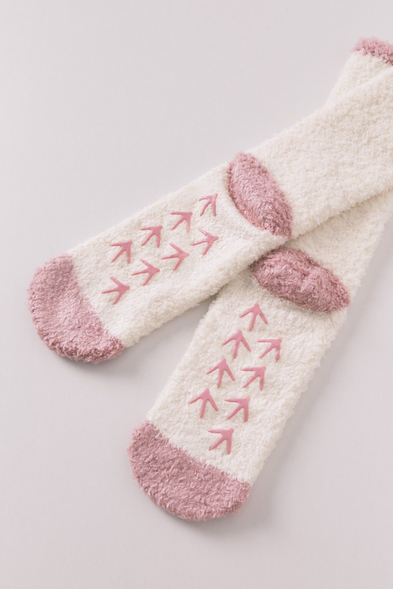 Beige duck long socks