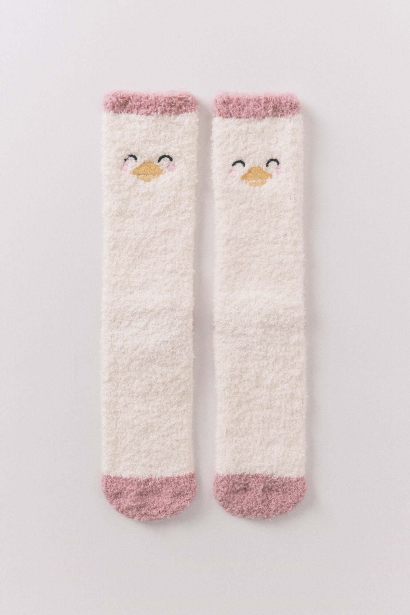 Beige duck long socks