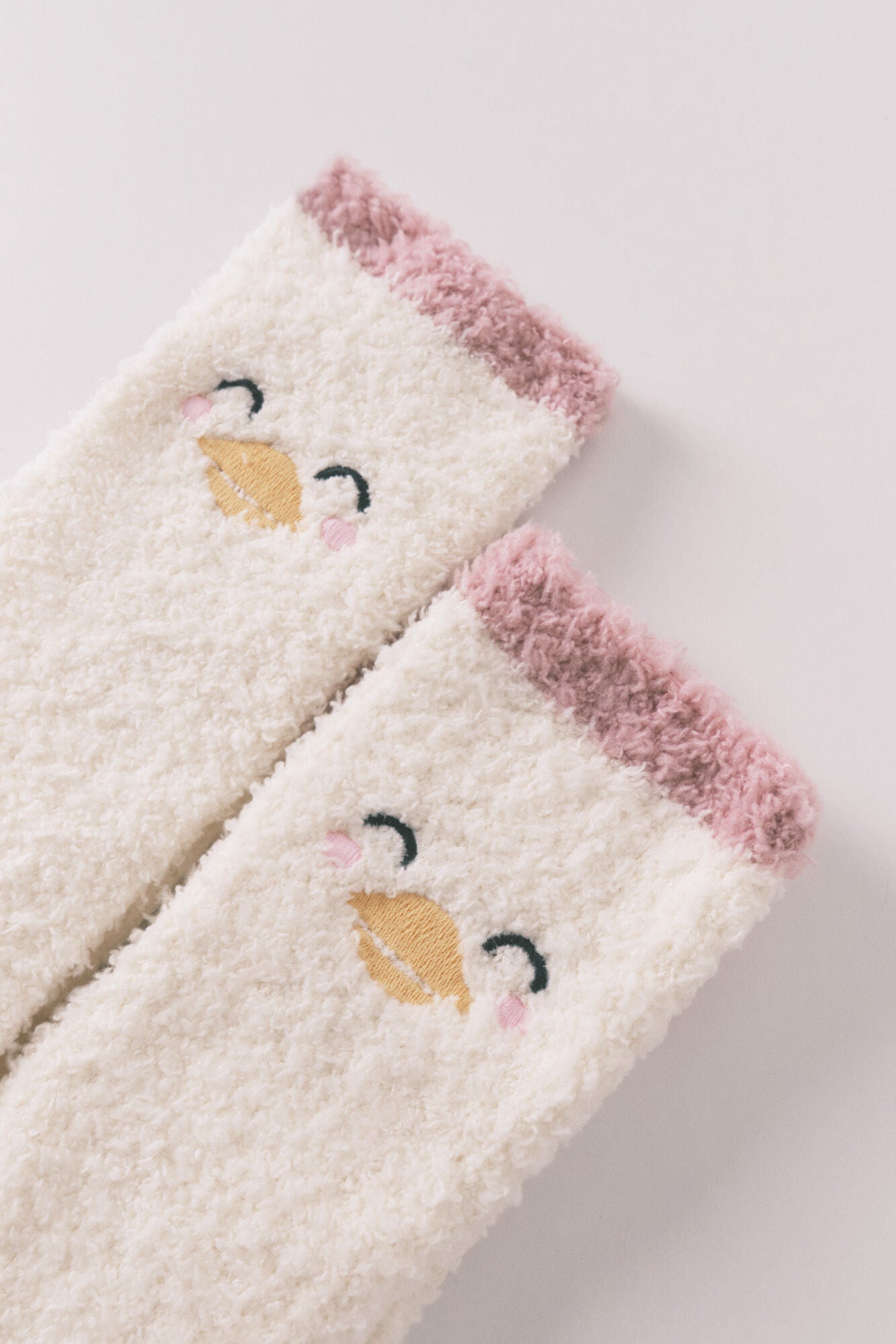 Beige duck long socks