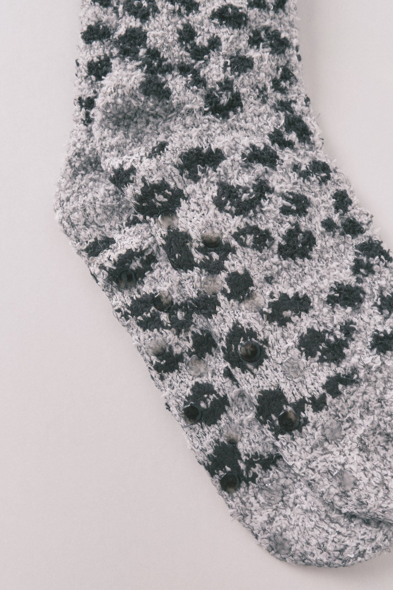 Long gray leopard print fur socks