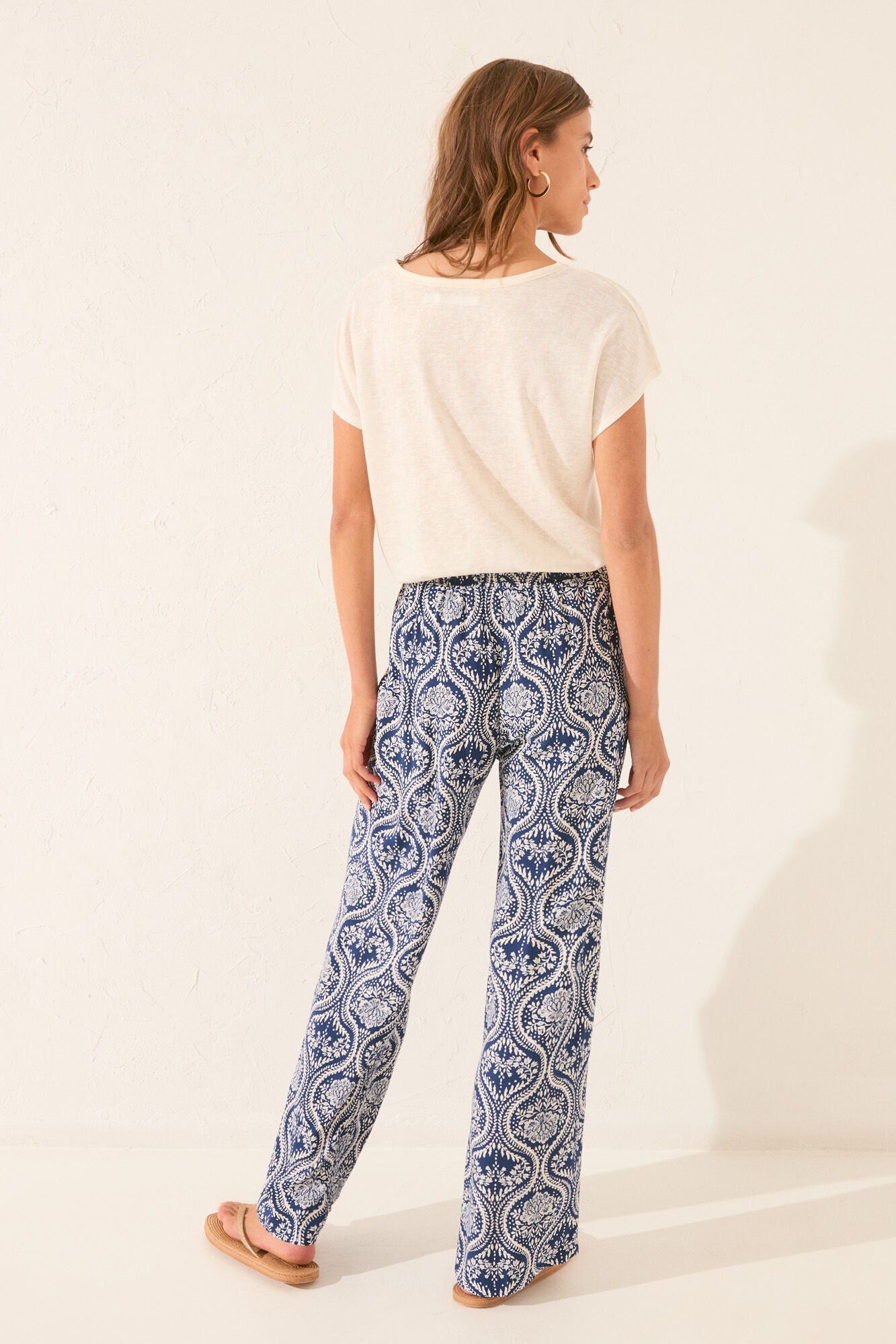 Long allover print trouser