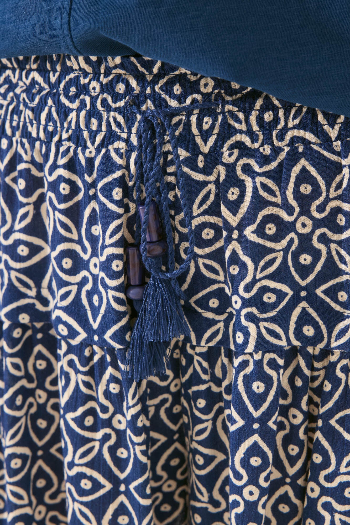 Blue stamp print trouser