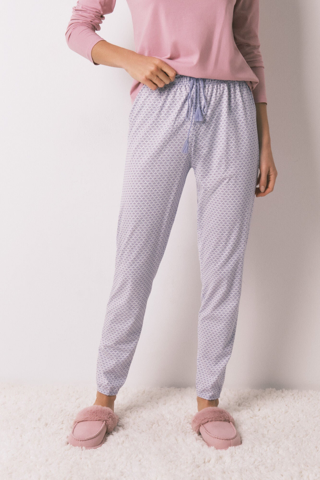 Skinny pants 100% cotton geometric print