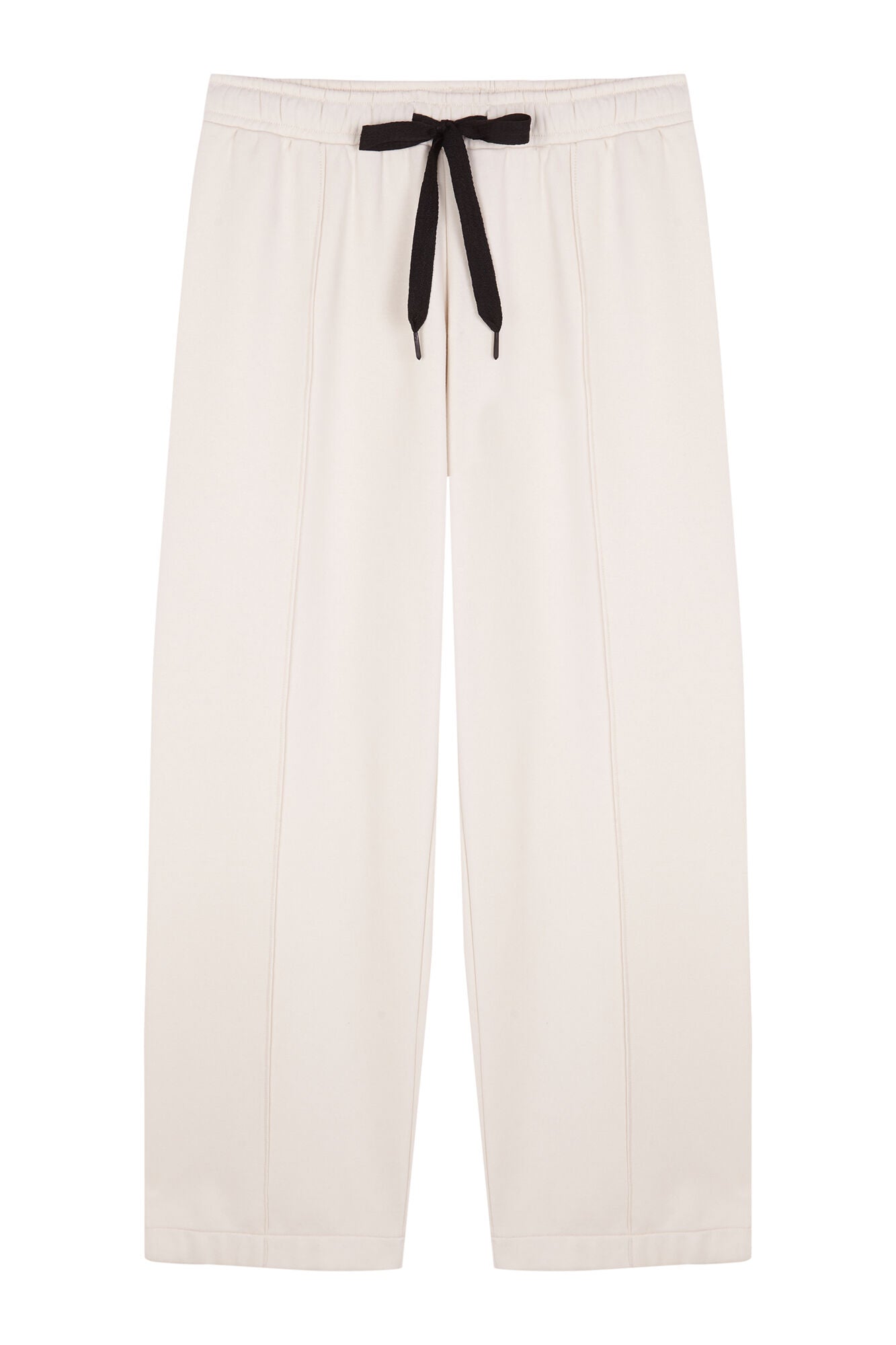 White fine terry cloth long trousers