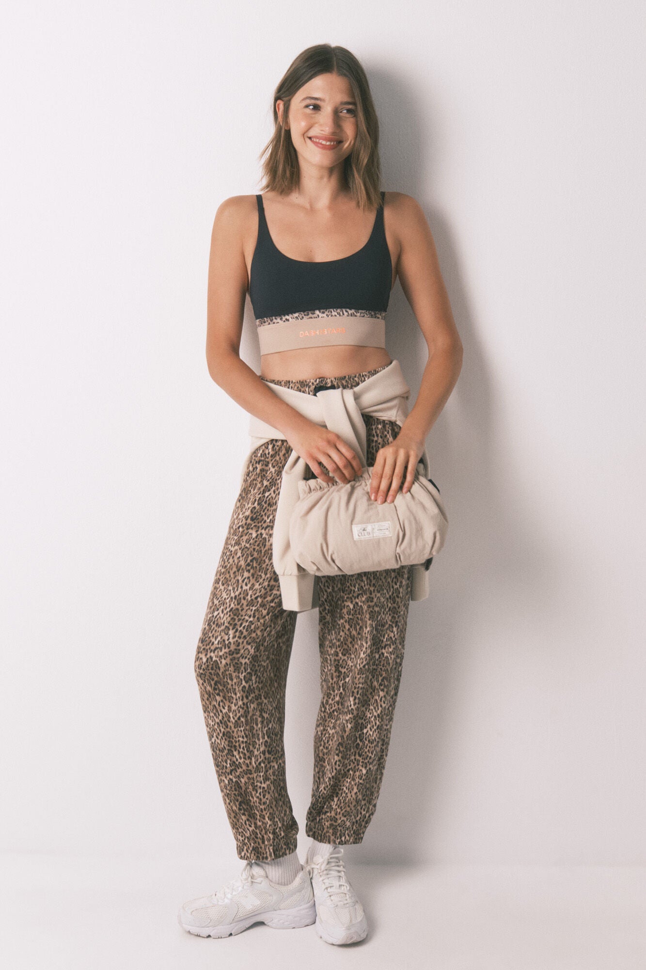 Carrot animal print brown long trousers