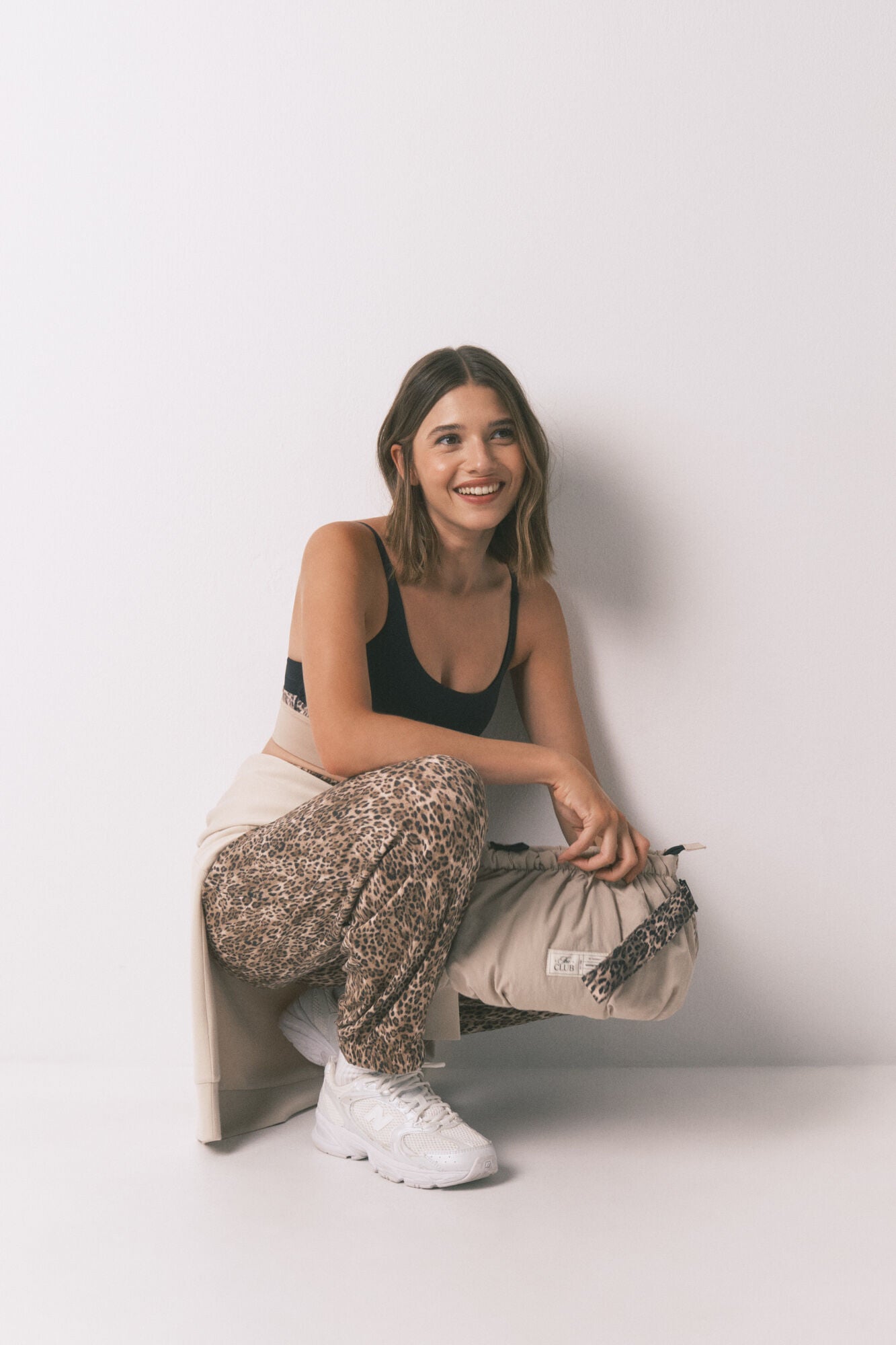 Carrot animal print brown long trousers