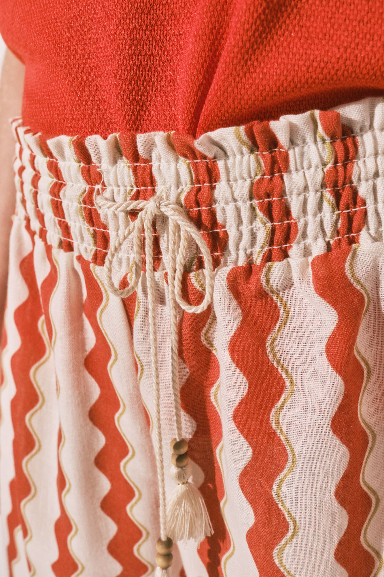 Red patterned shorts