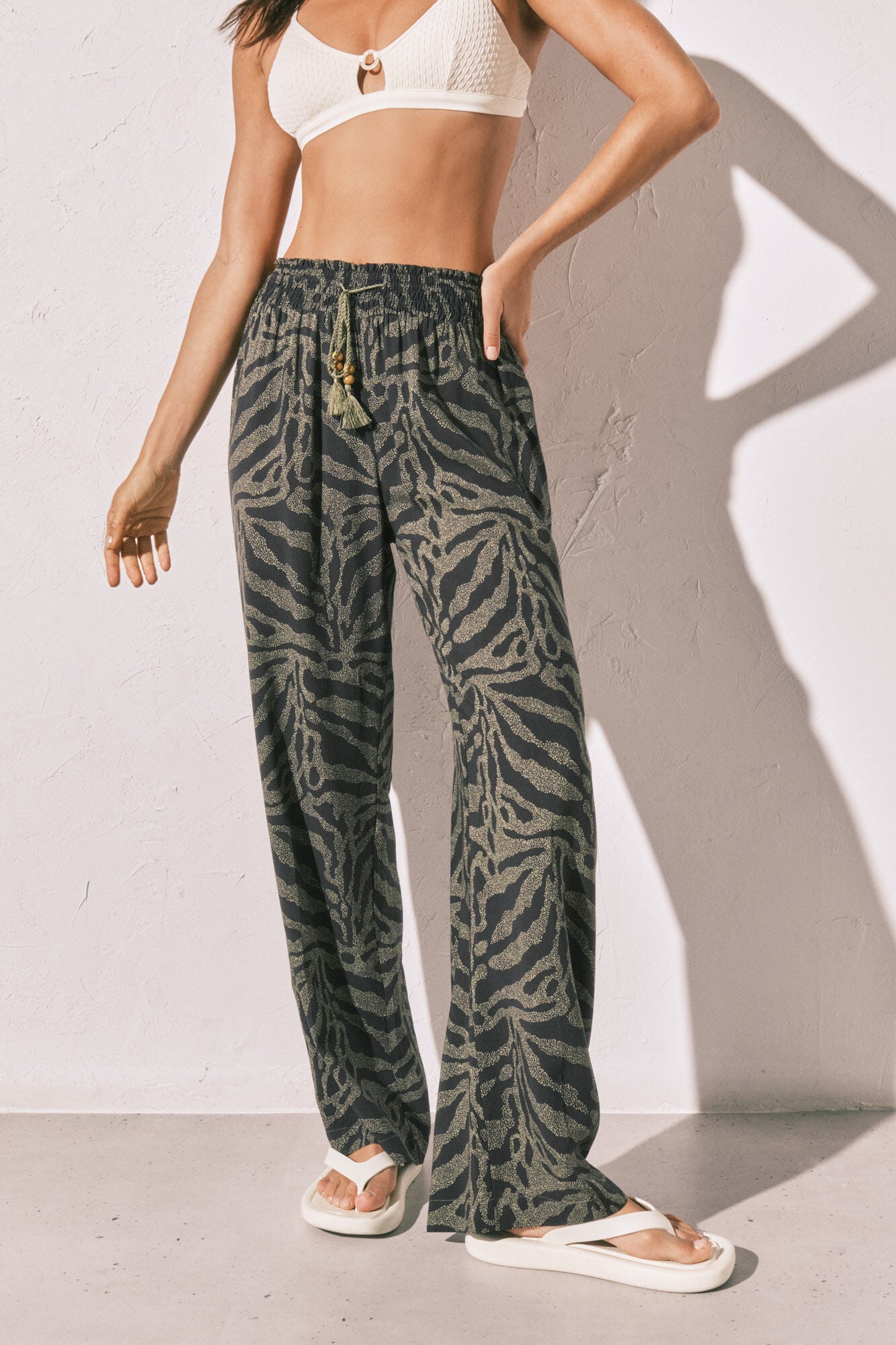 Animal print trousers