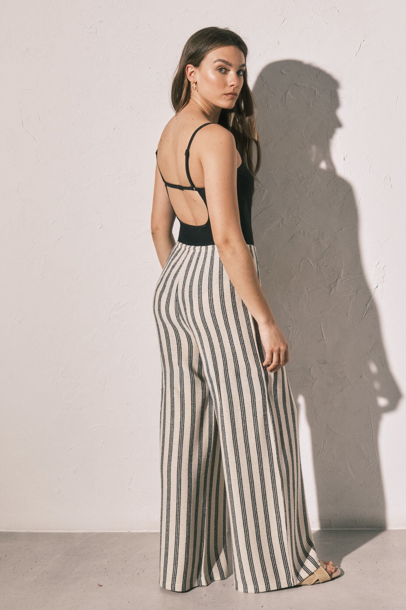 Striped long trousers