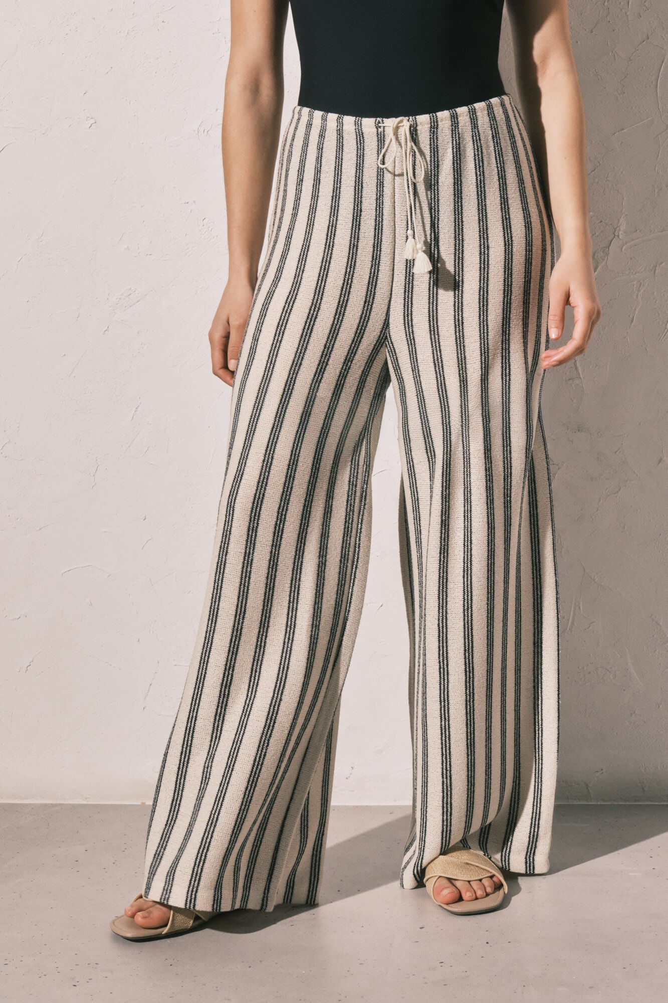 Striped long trousers