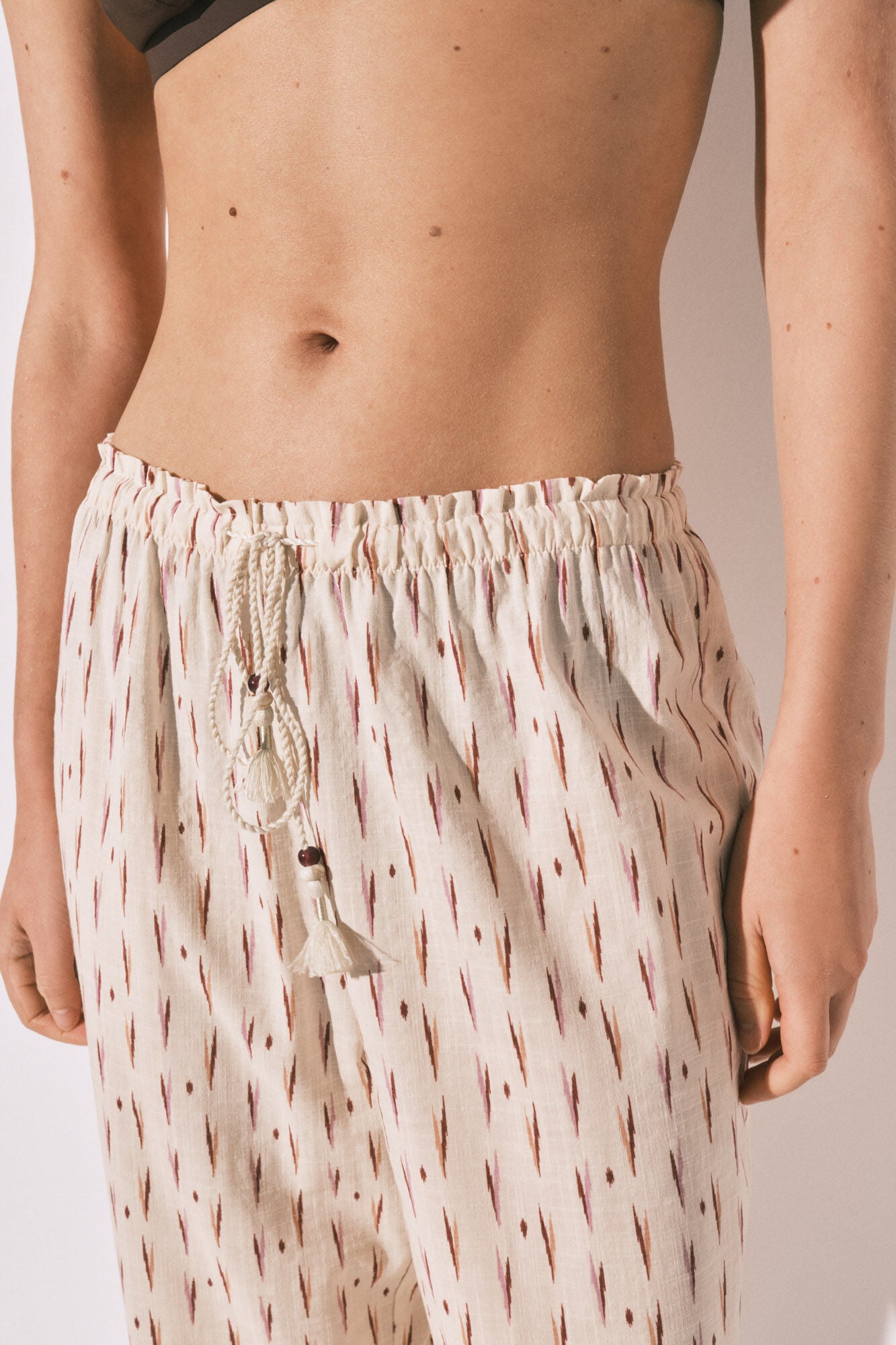 Ikat print long trousers