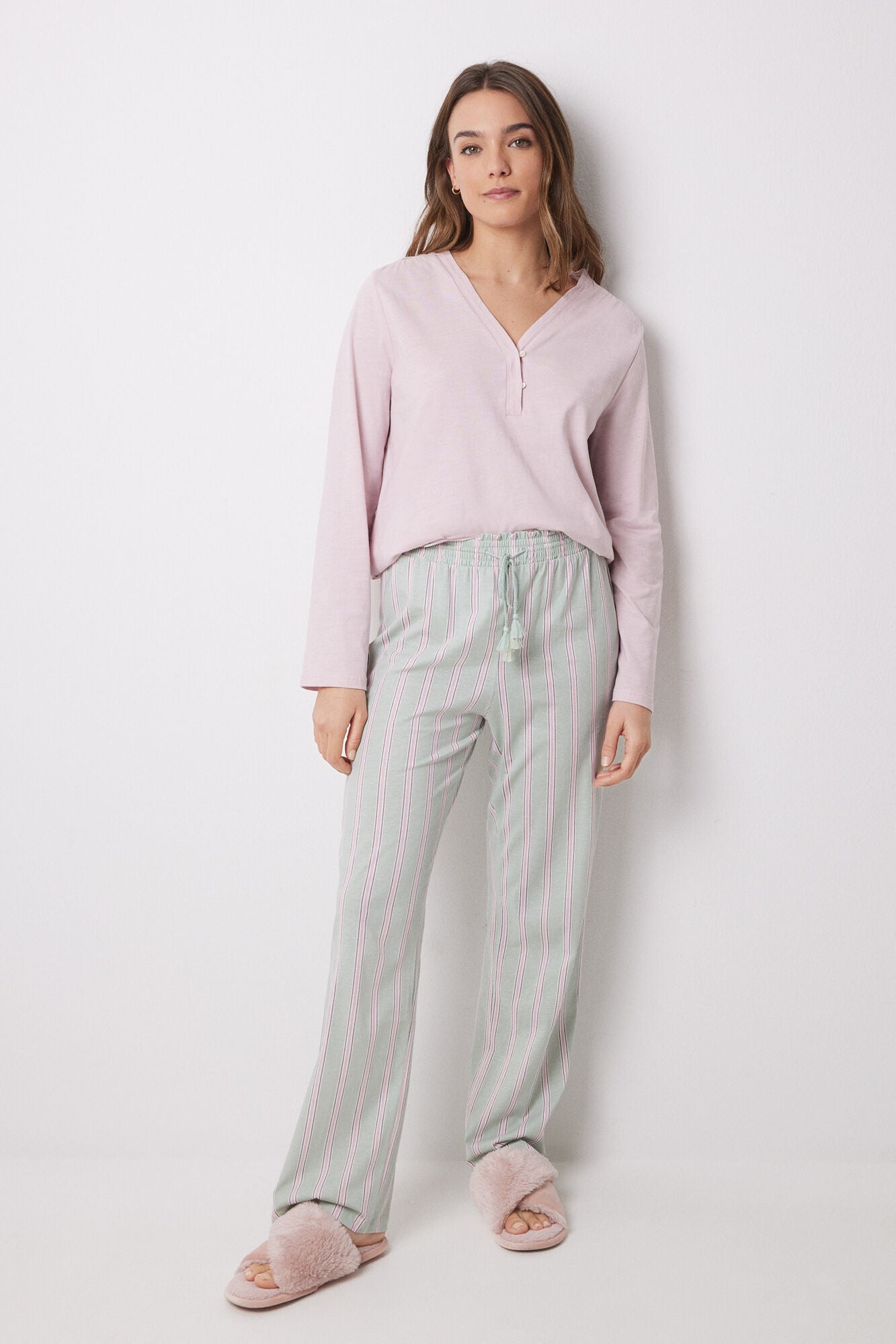 Long pants 100% cotton striped
