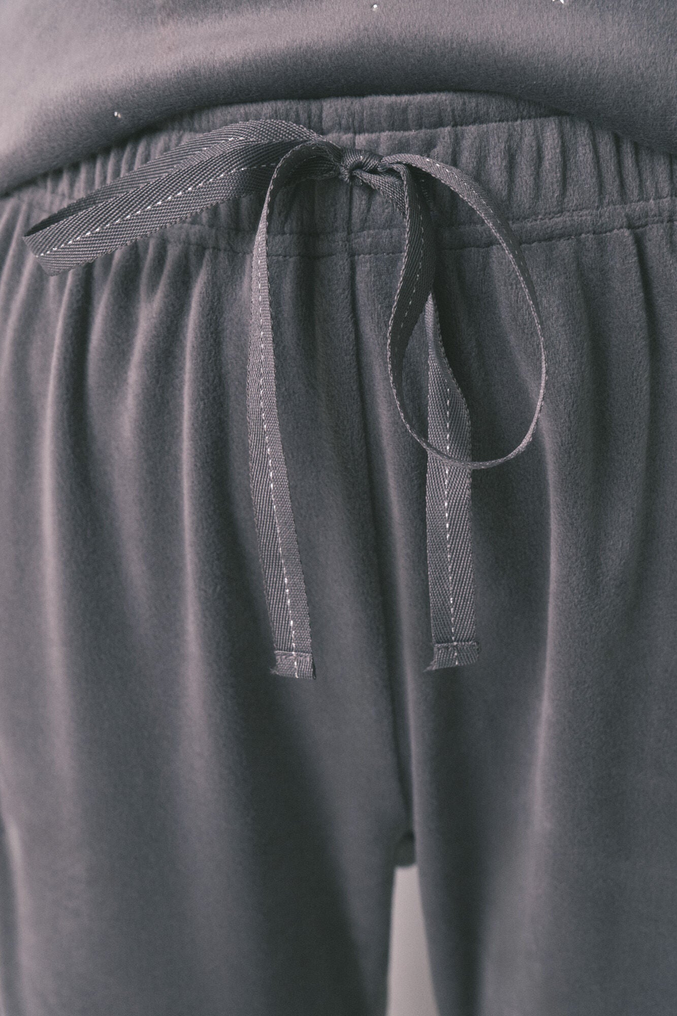Long soft velvet pajamas, gray glitter
