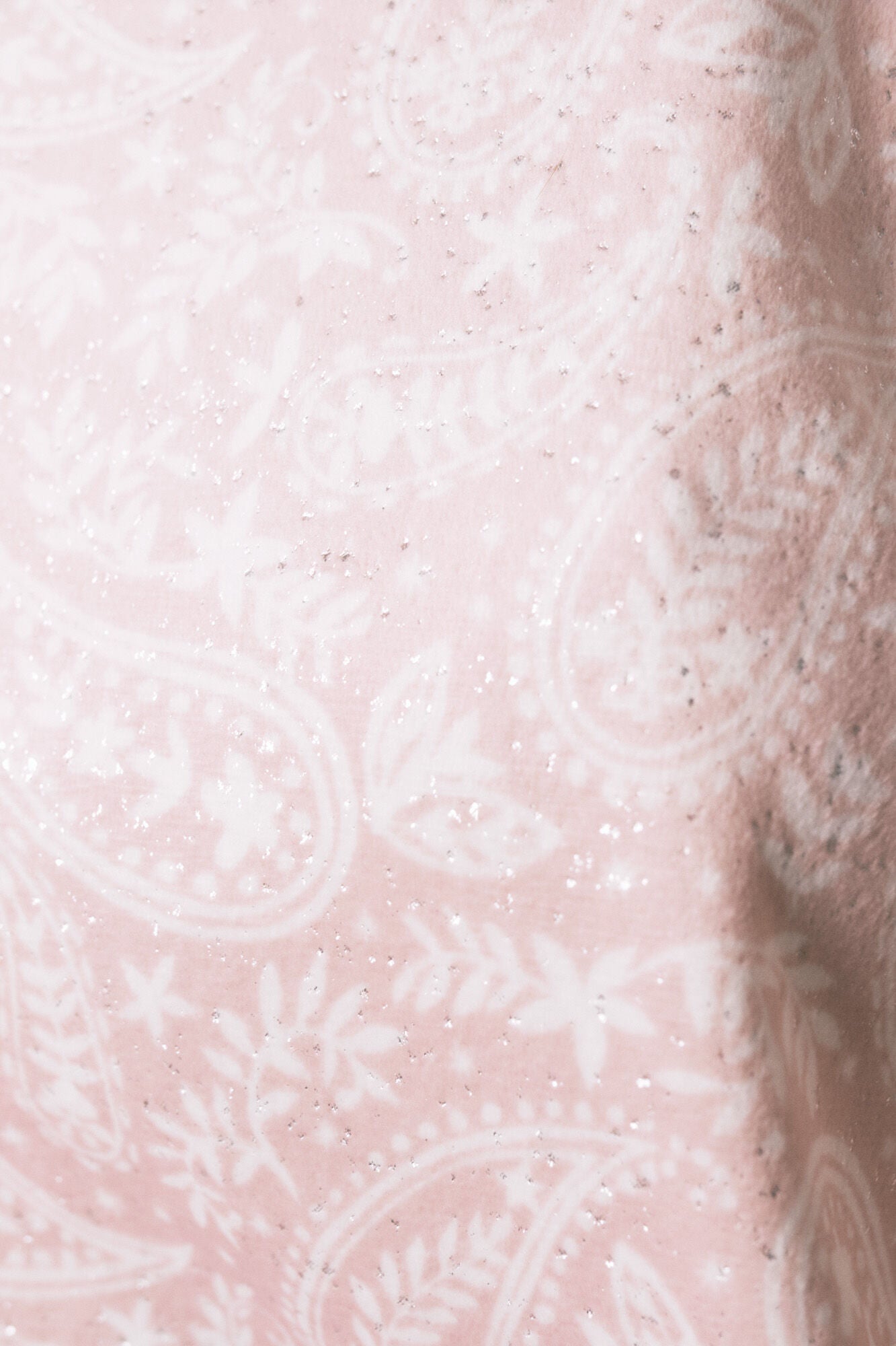 Soft pink glitter velvet long pajamas