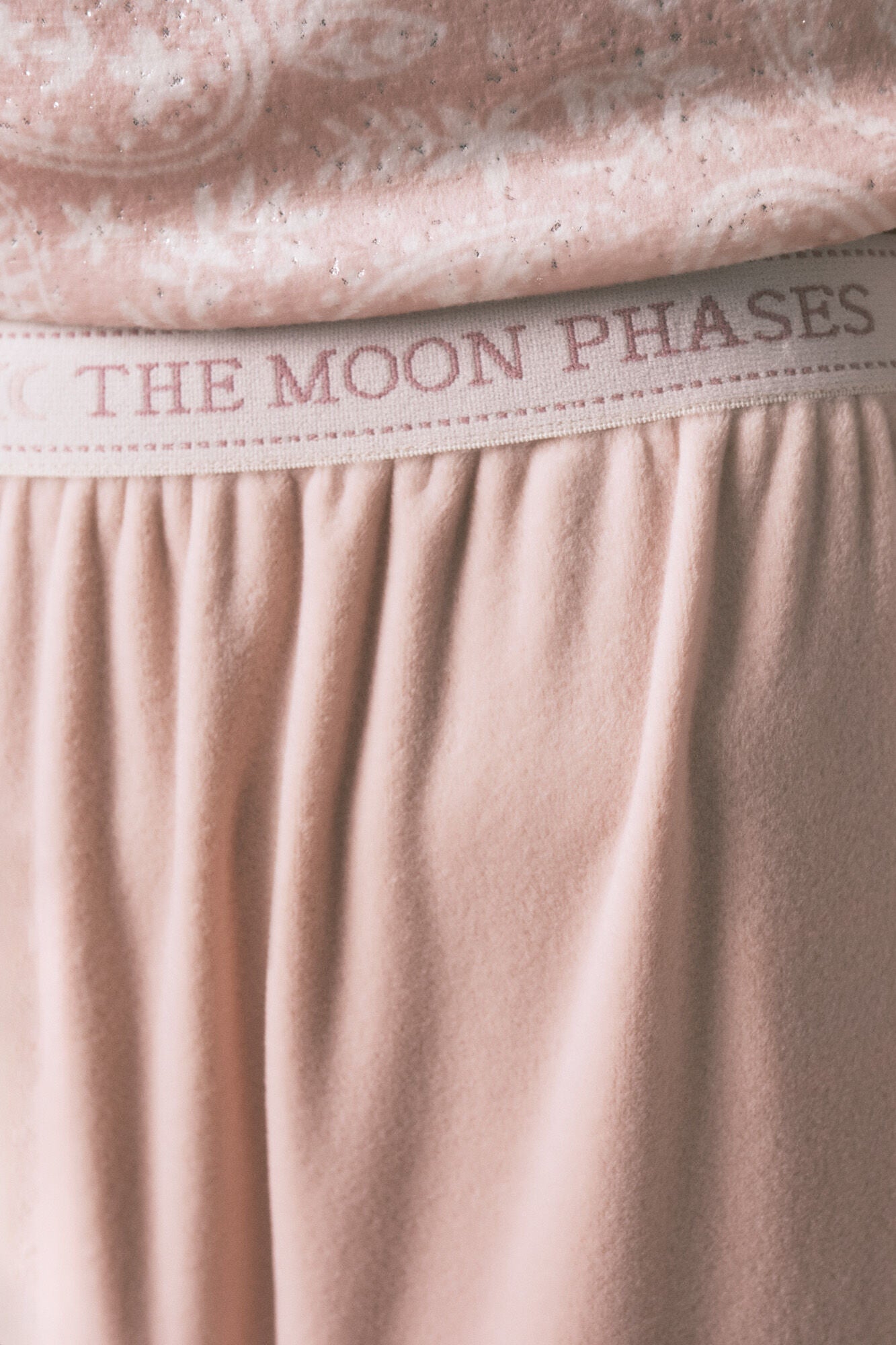 Soft pink glitter velvet long pajamas