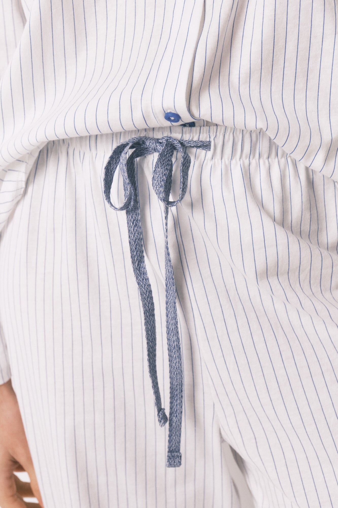 White 100% cotton classic long striped pyjamas