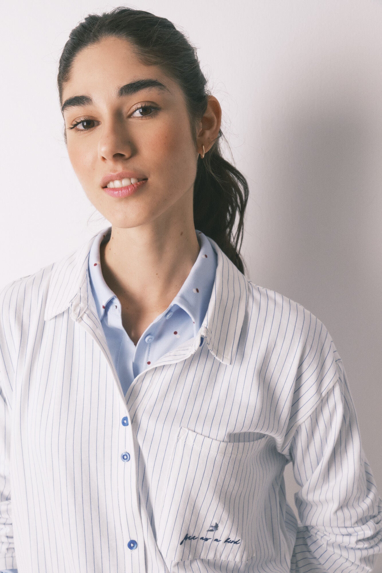 White 100% cotton classic long striped pyjamas