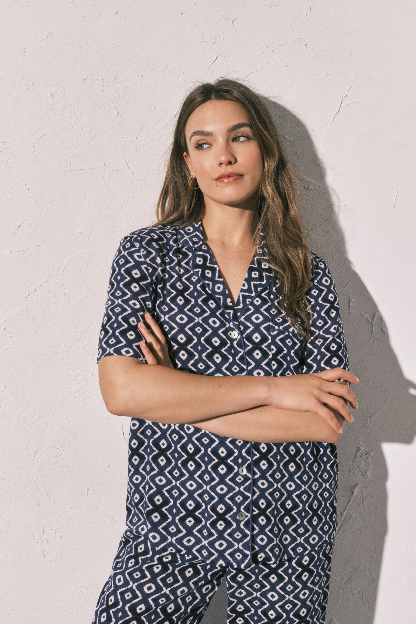 Blue printed classic pyjamas