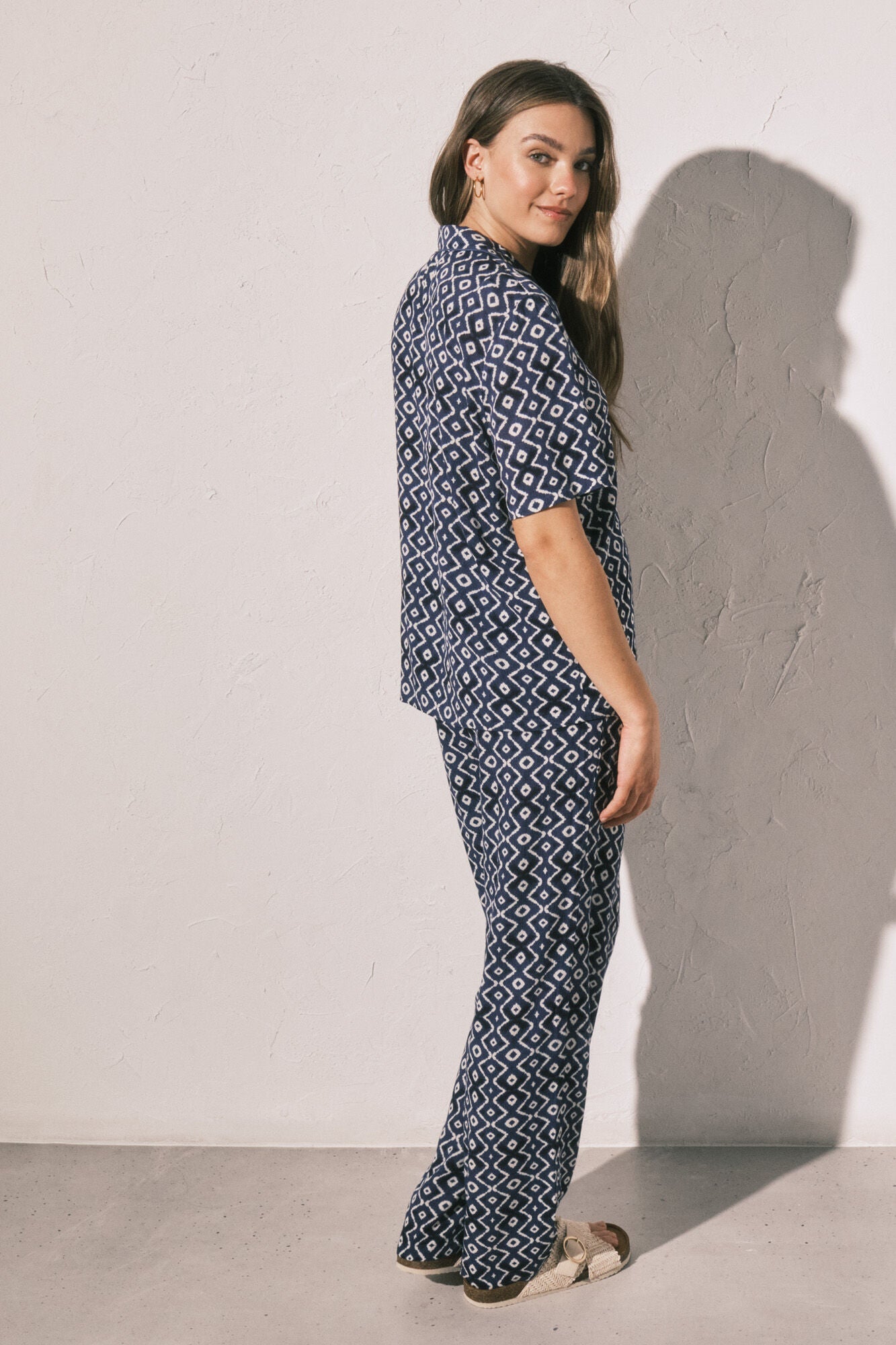 Blue printed classic pyjamas