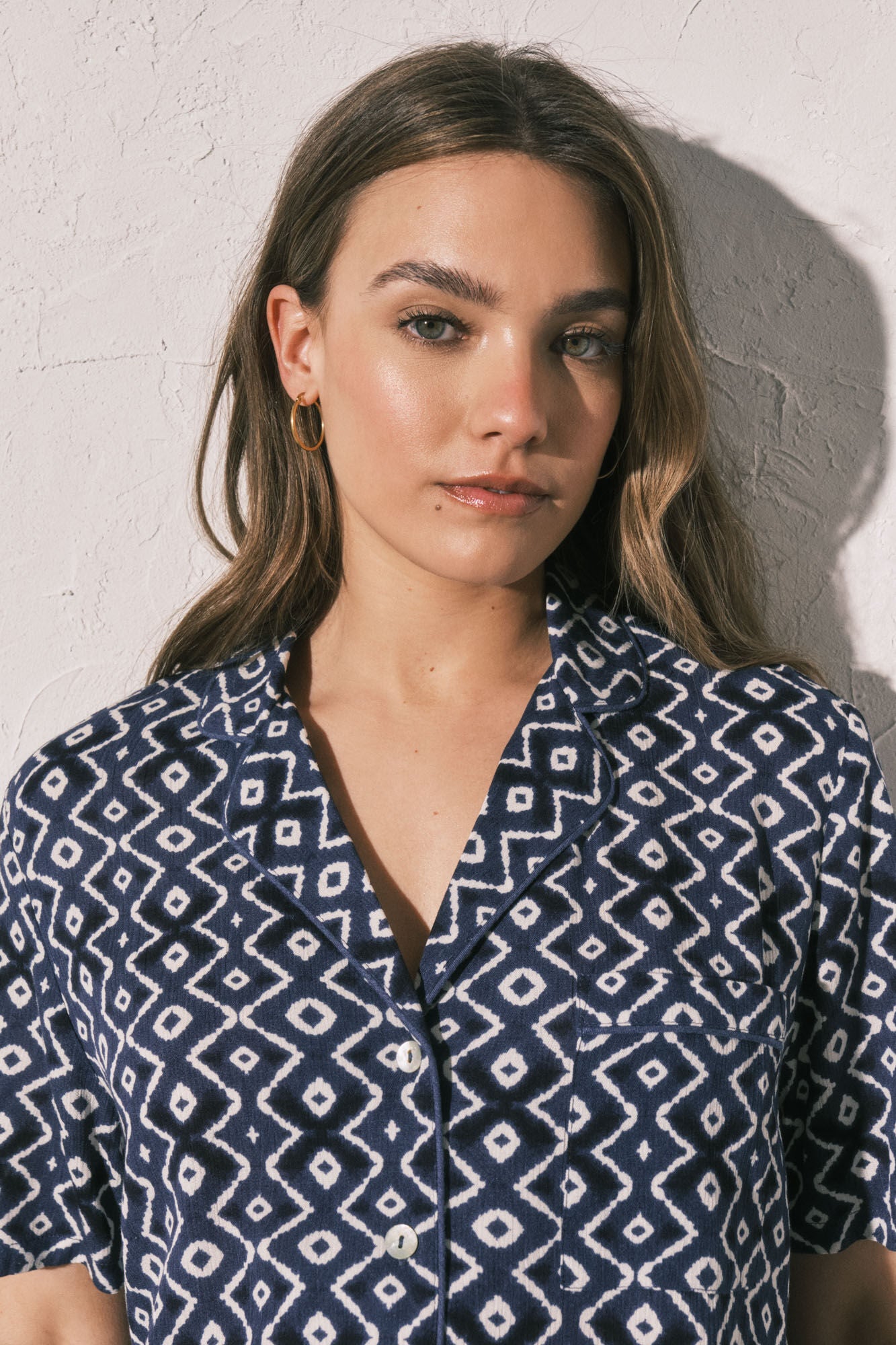 Blue printed classic pyjamas