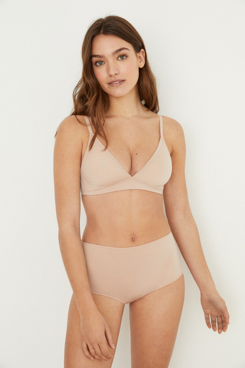 Microfiber triangle bra