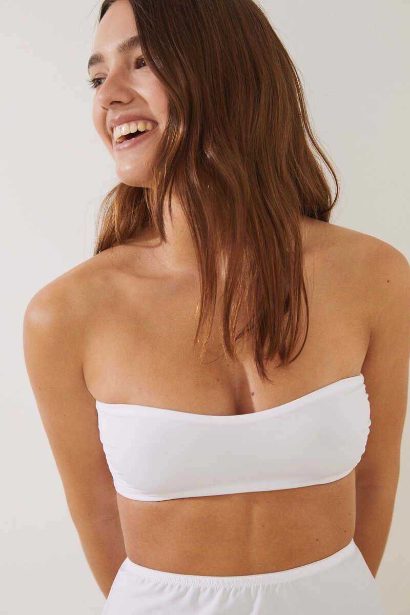 Bandeau bra without hoops