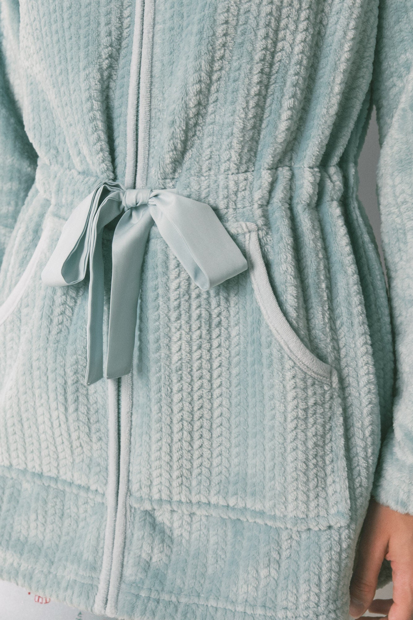 Green midi fleece robe