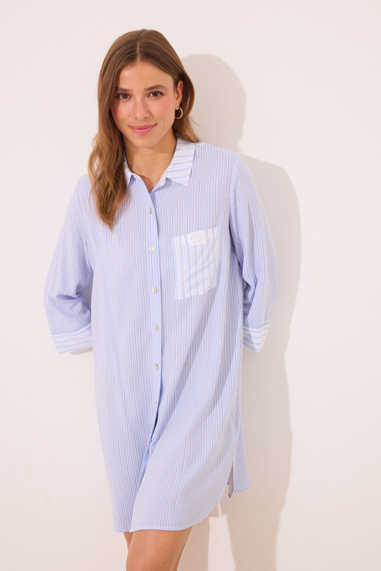 Striped viscose short camisole