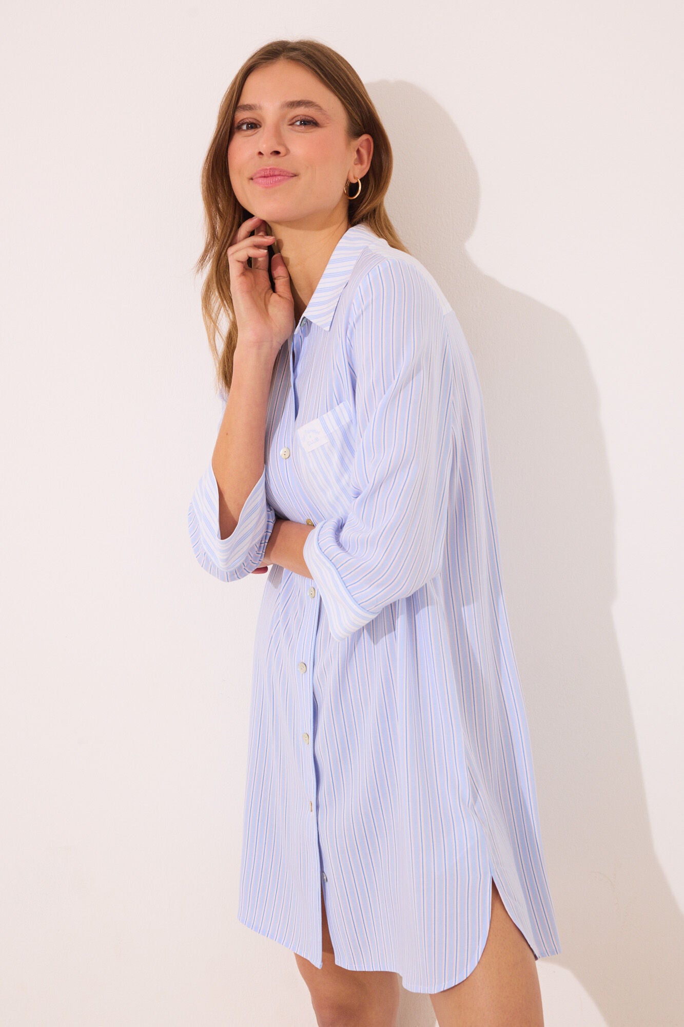 Striped viscose short camisole