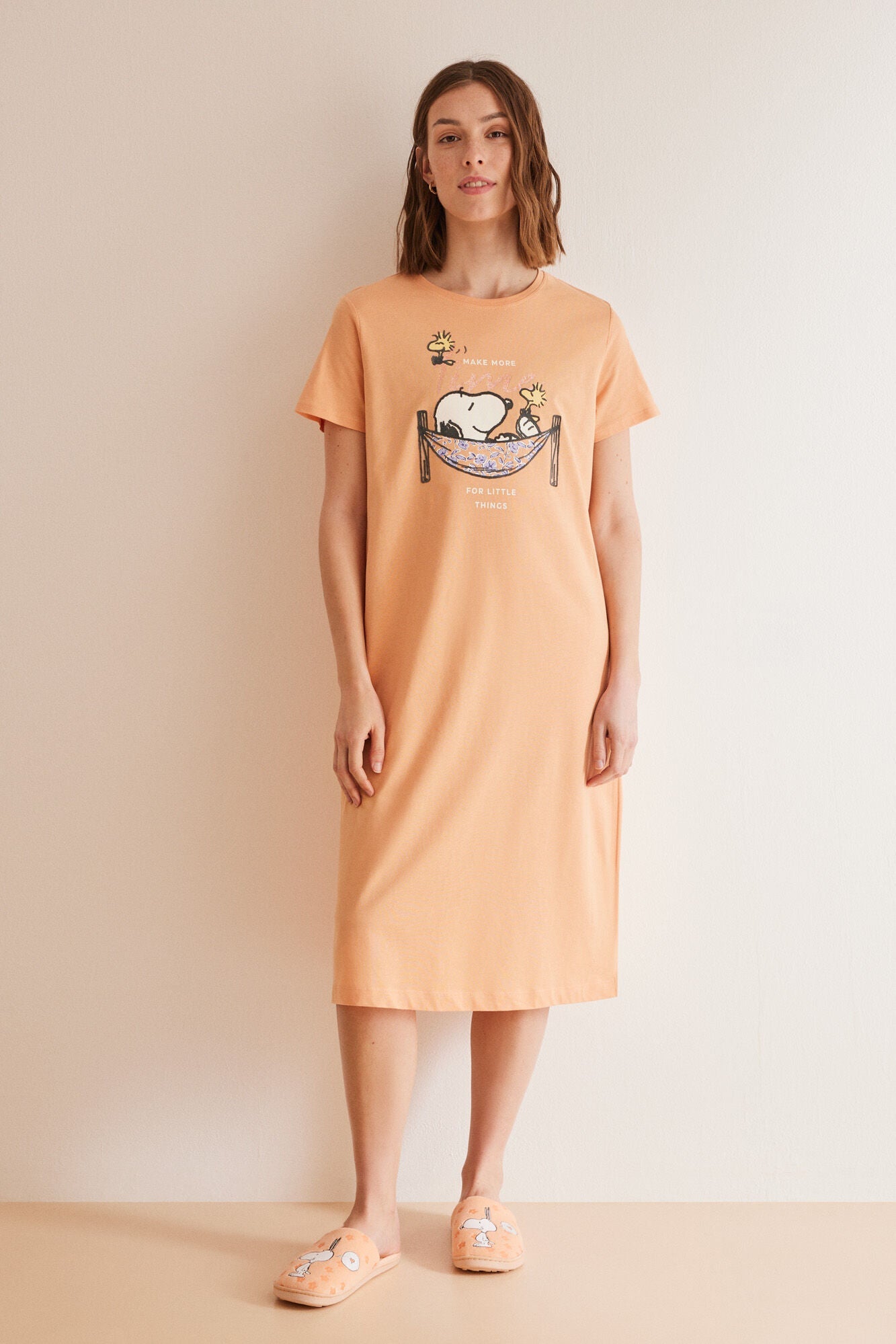 100% cotton Snoopy long nightgown