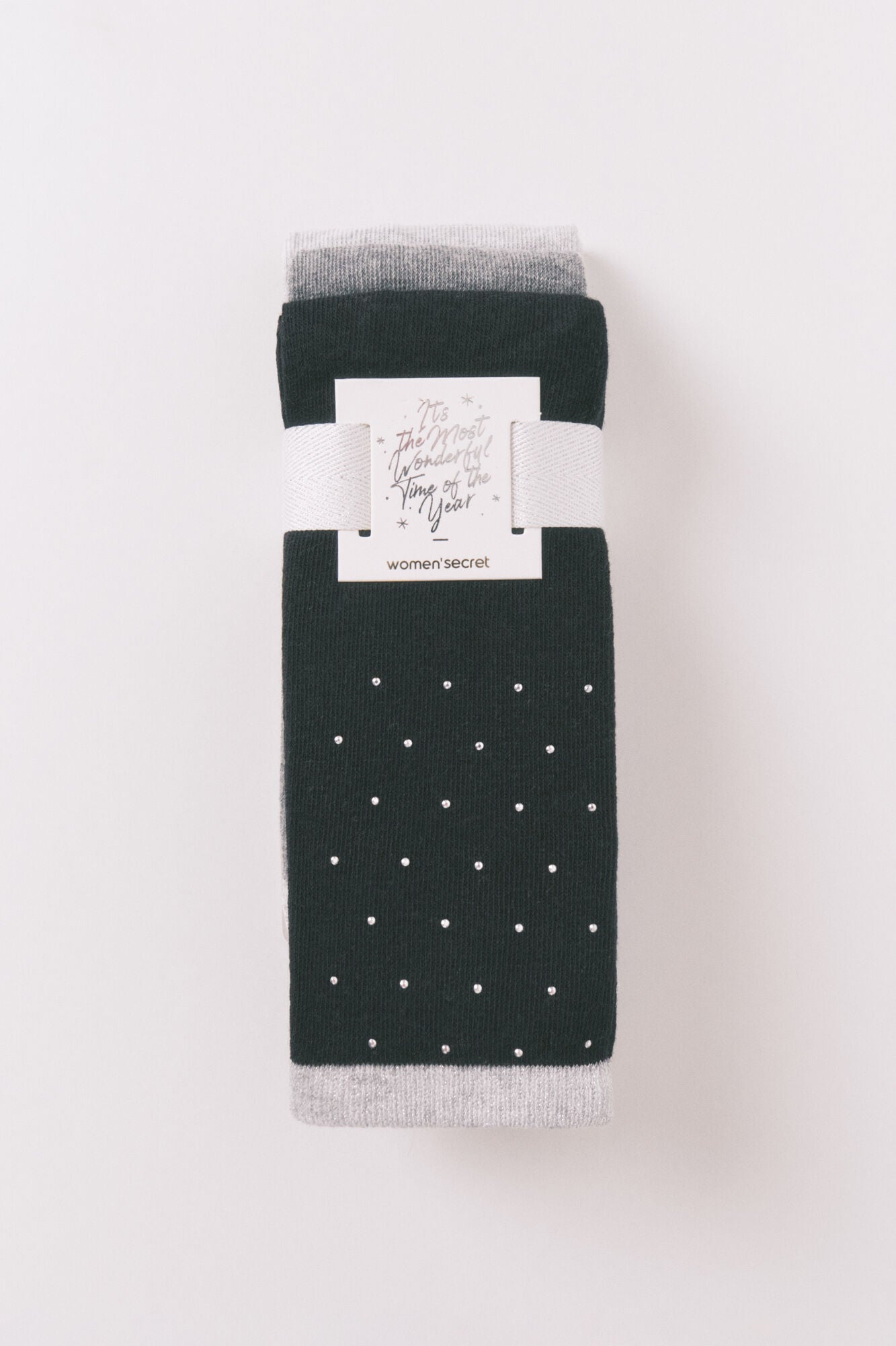 Pack of 3 long cotton socks with glitter mix