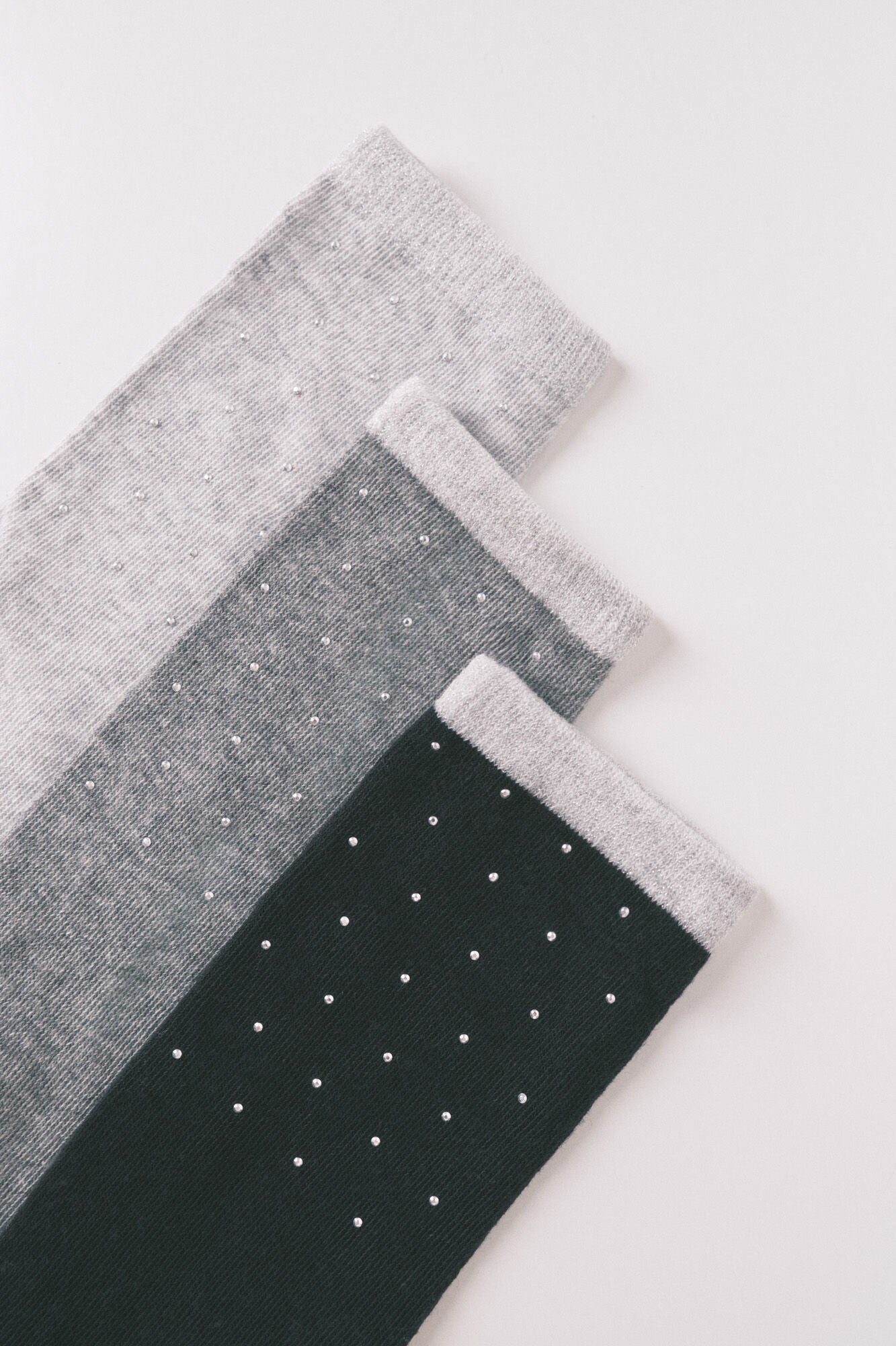 Pack of 3 long cotton socks with glitter mix