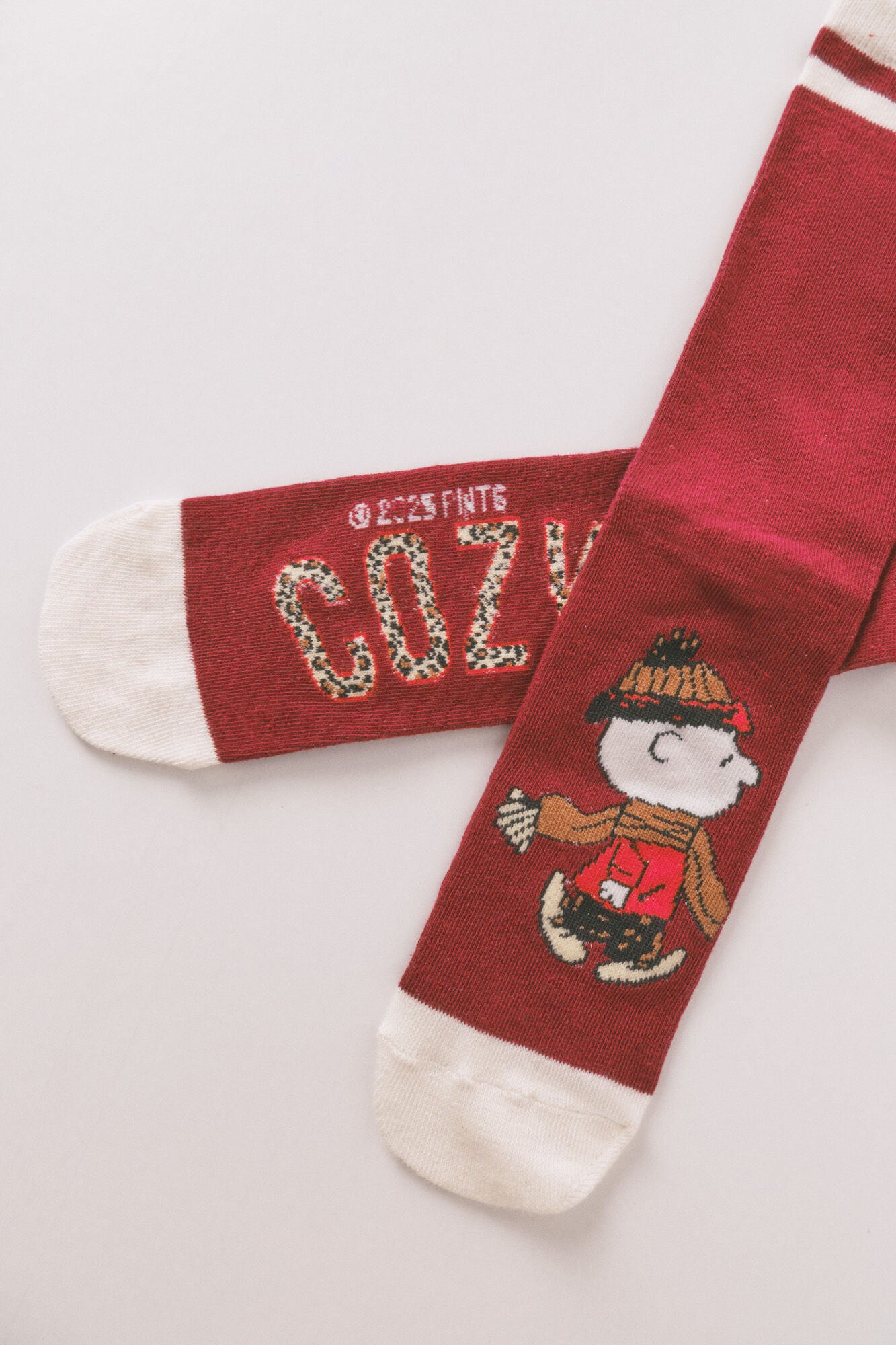 Pack of 3 long red Snoopy cotton socks