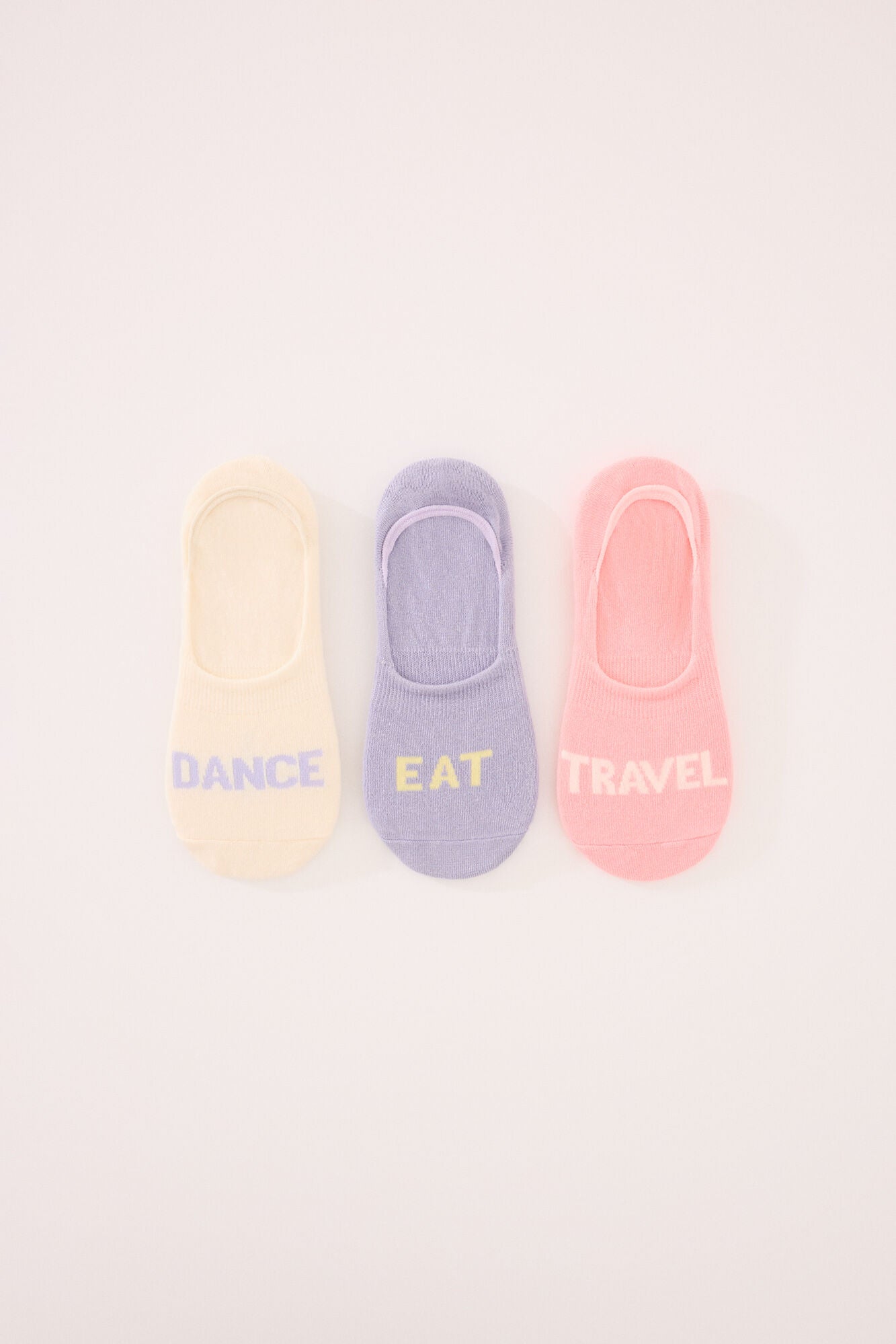 Pack of 3 no-show socks with words