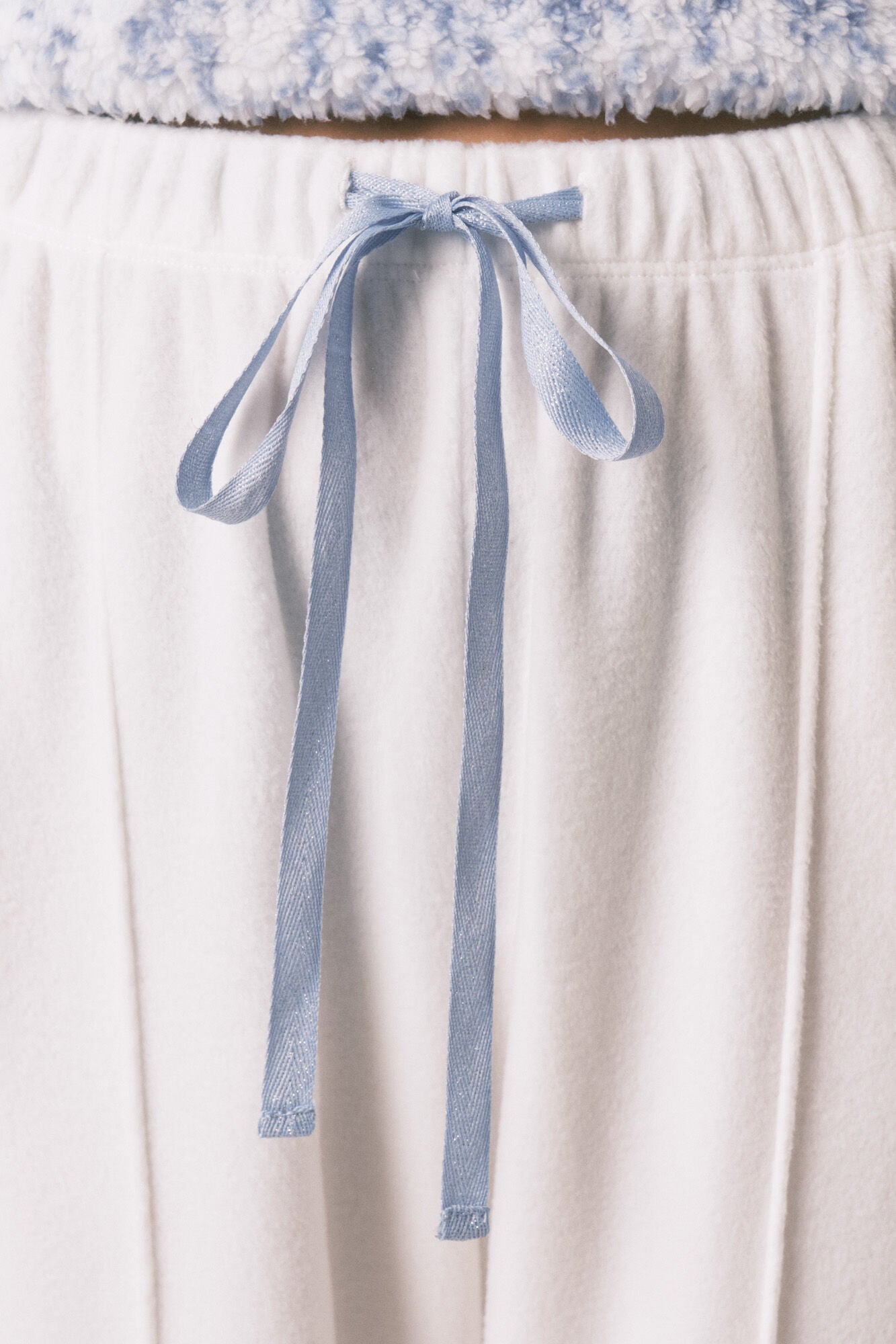Long blue fleece pajamas