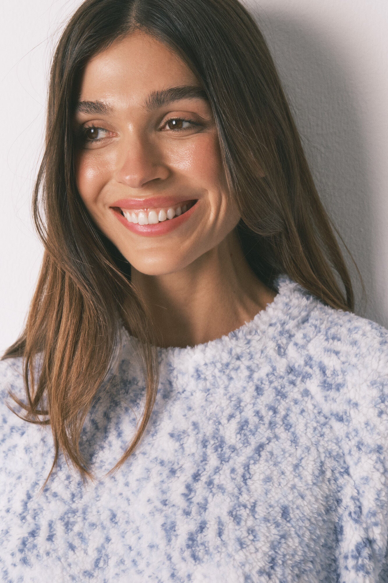 Long blue fleece pajamas