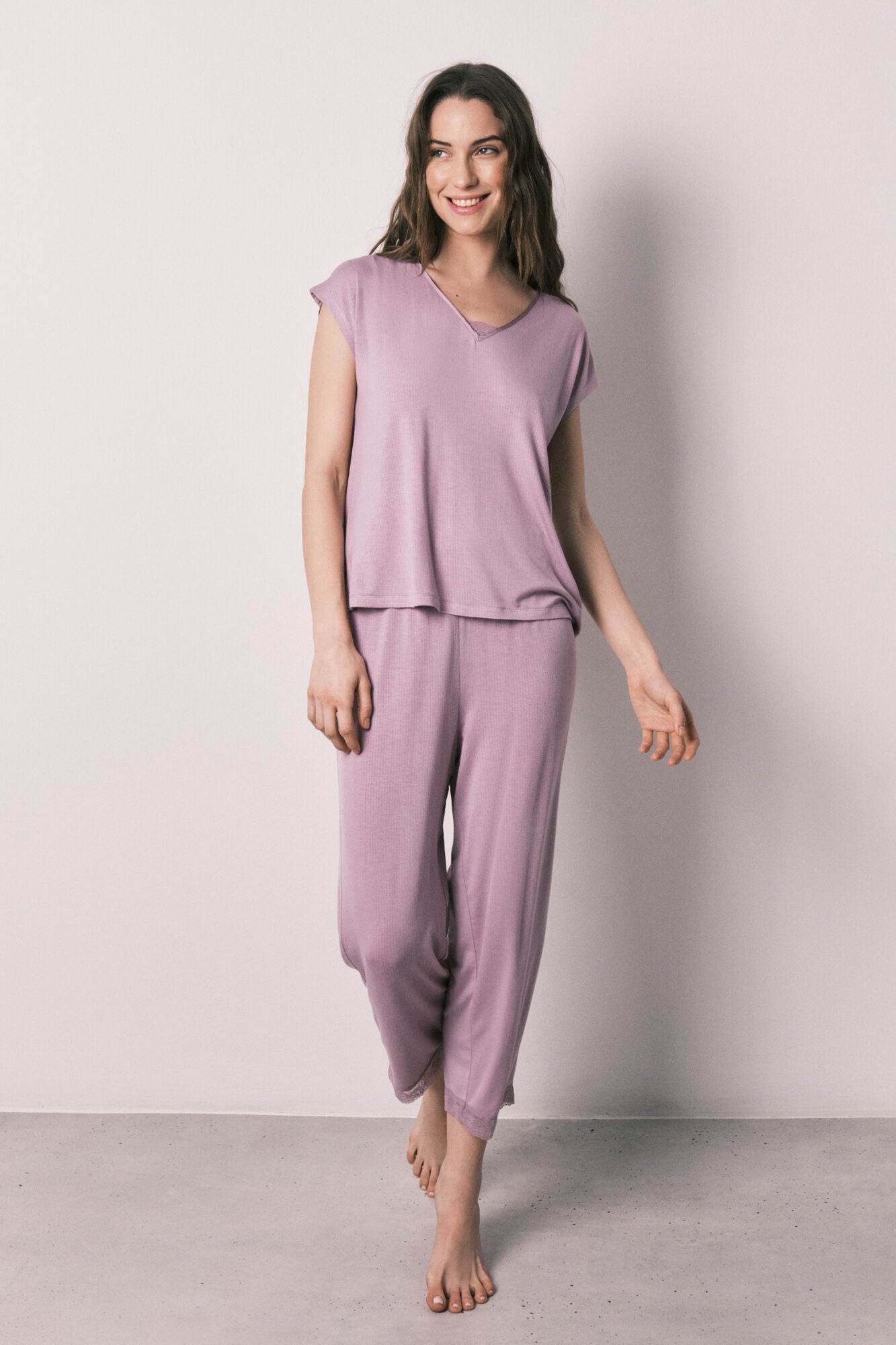 Capri viscose soft touch pink pajamas