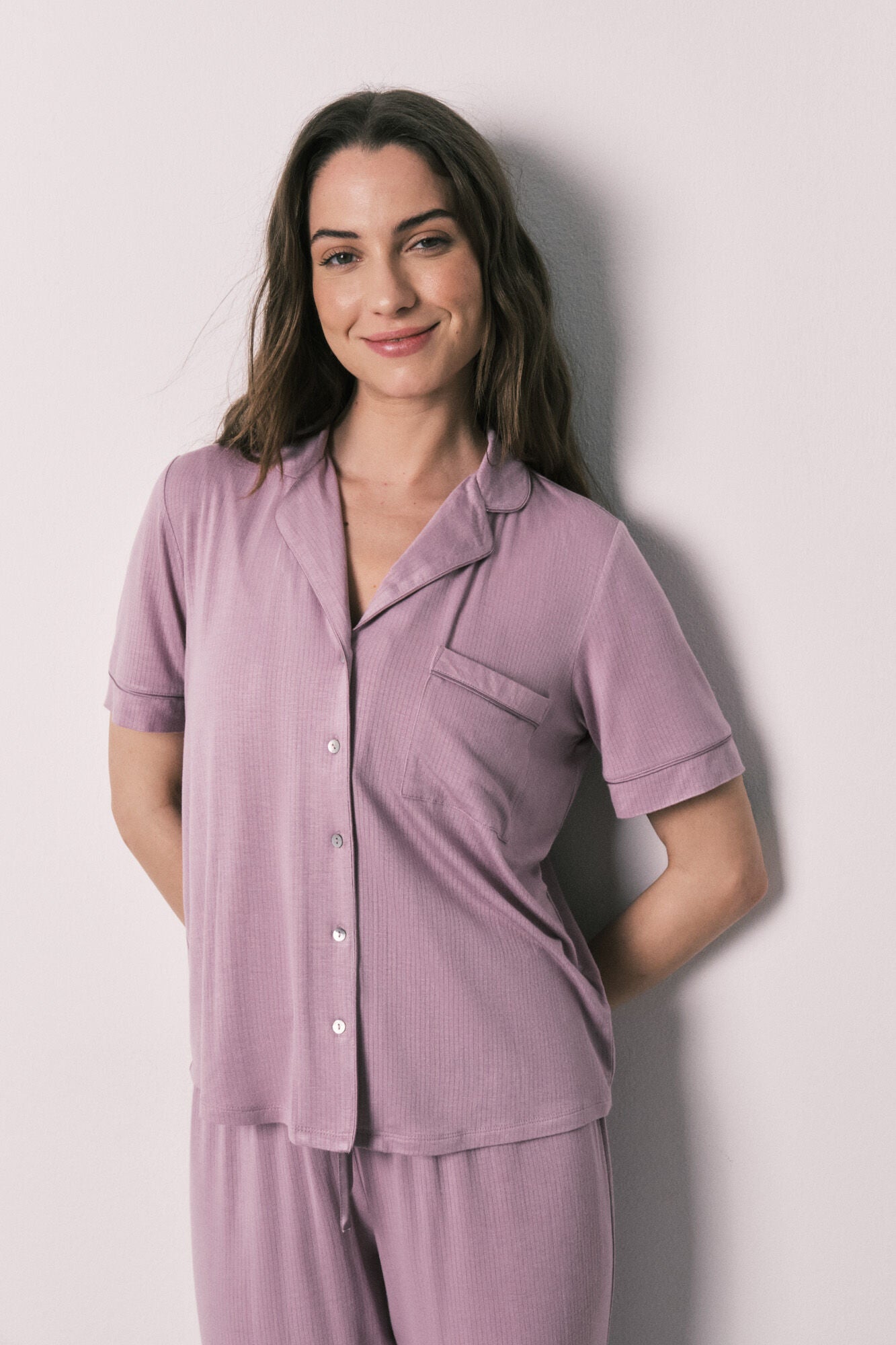 Capri Soft Touch Pink Shirt Pyjamas