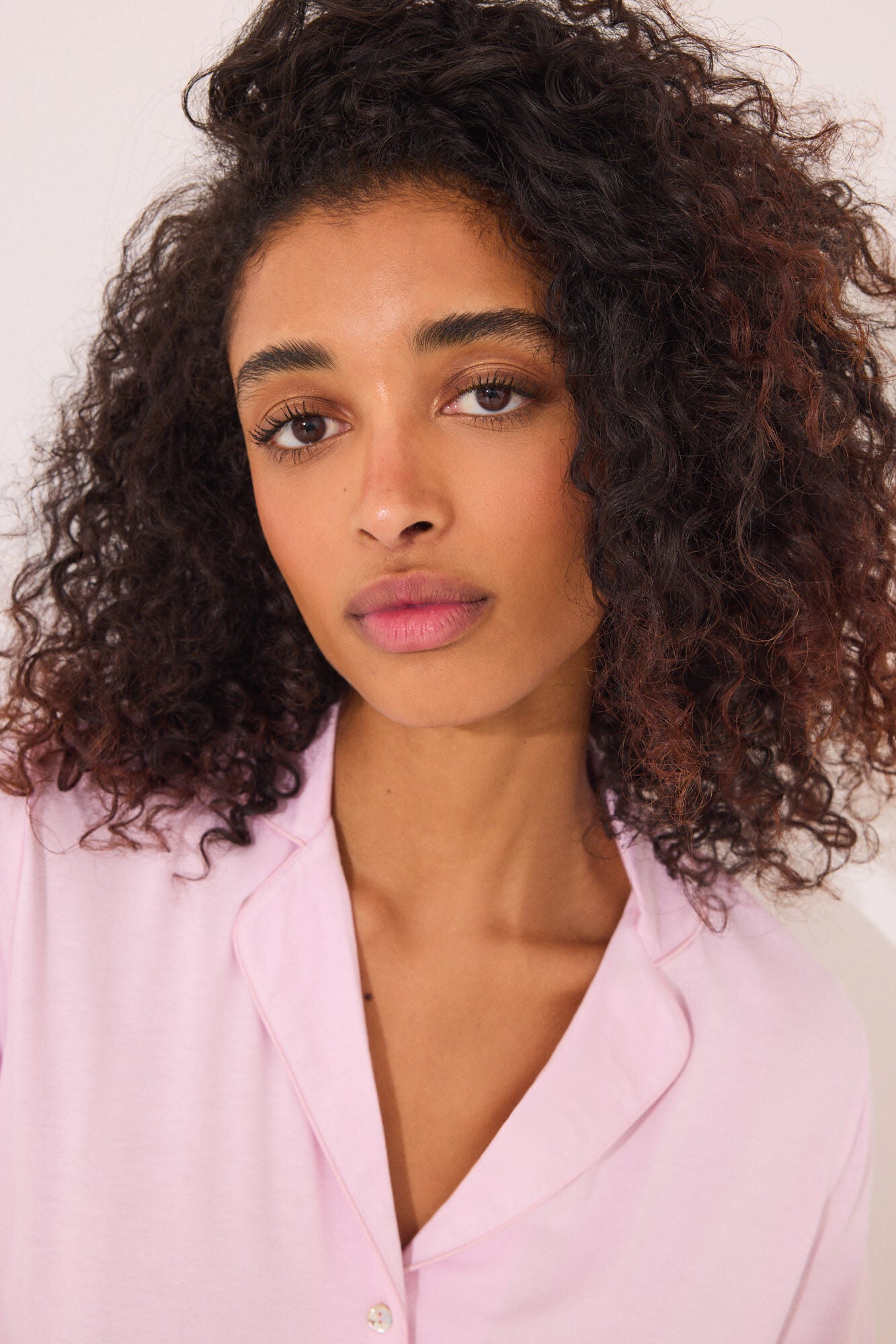 Pink viscose Capri classic pyjamas