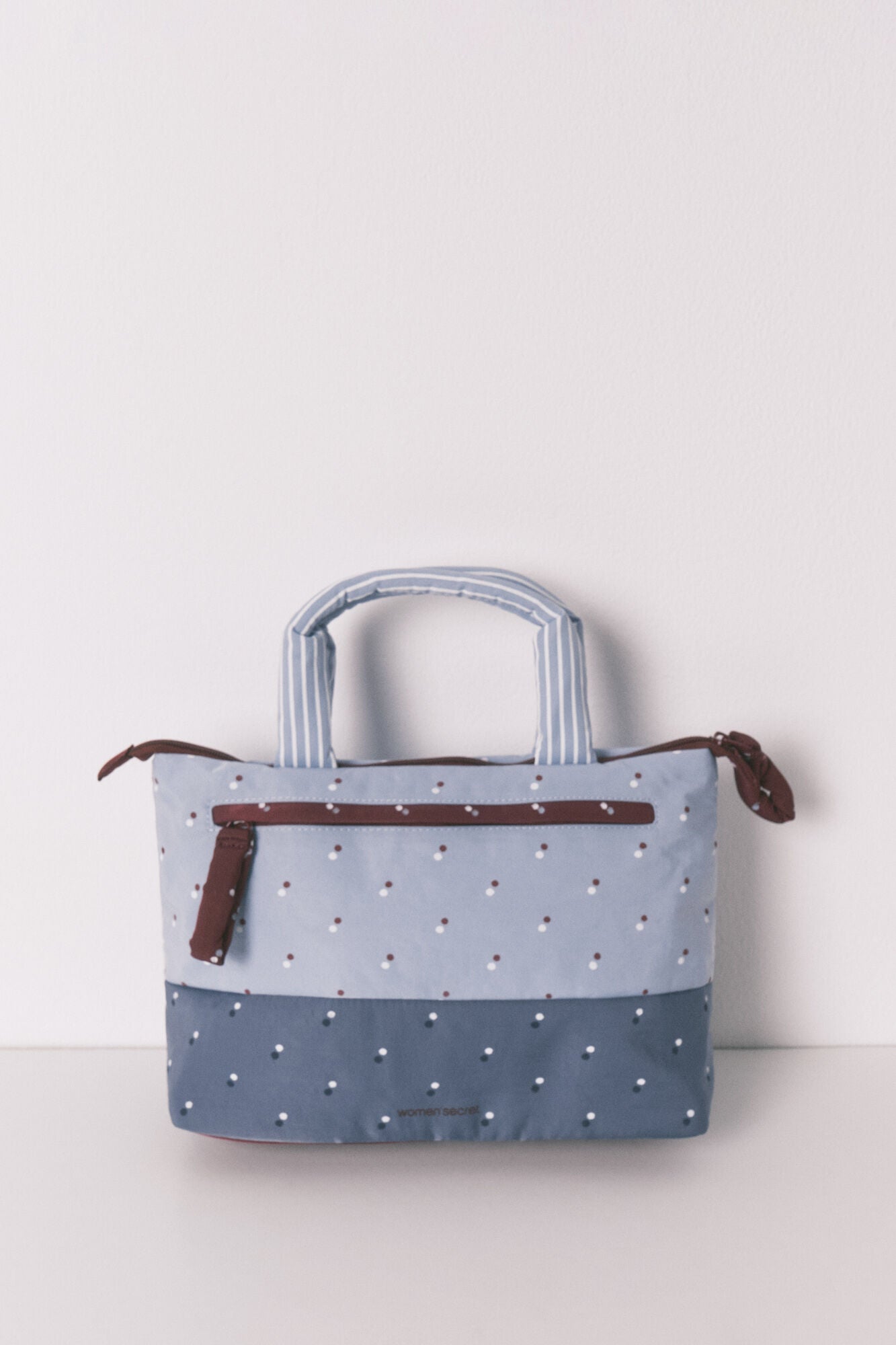 Blue bird print large vanity case