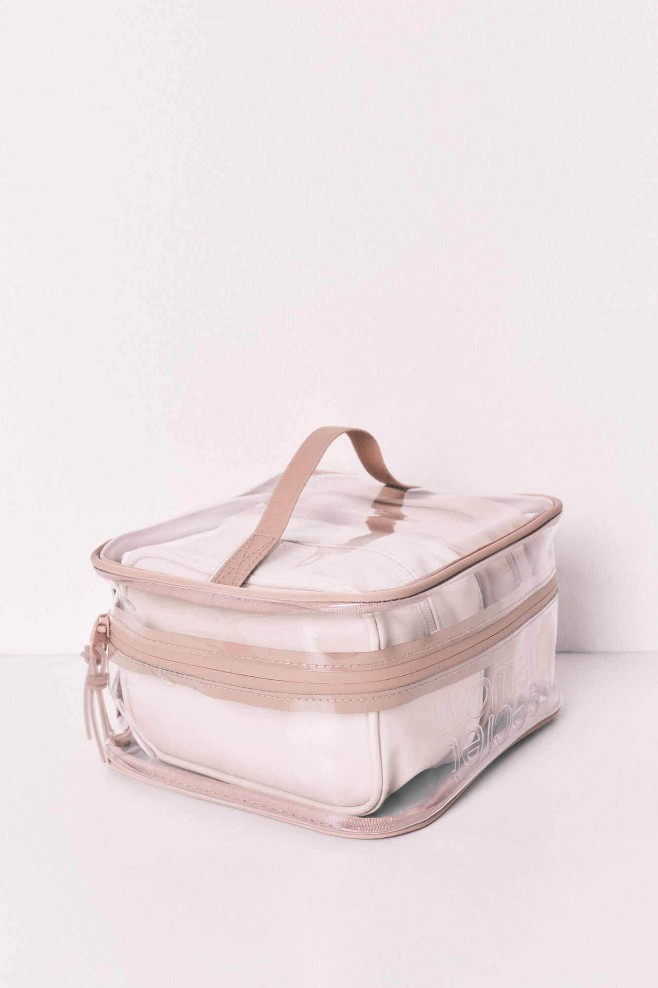 Elasticated zip-fastening 3-pack vanity cases