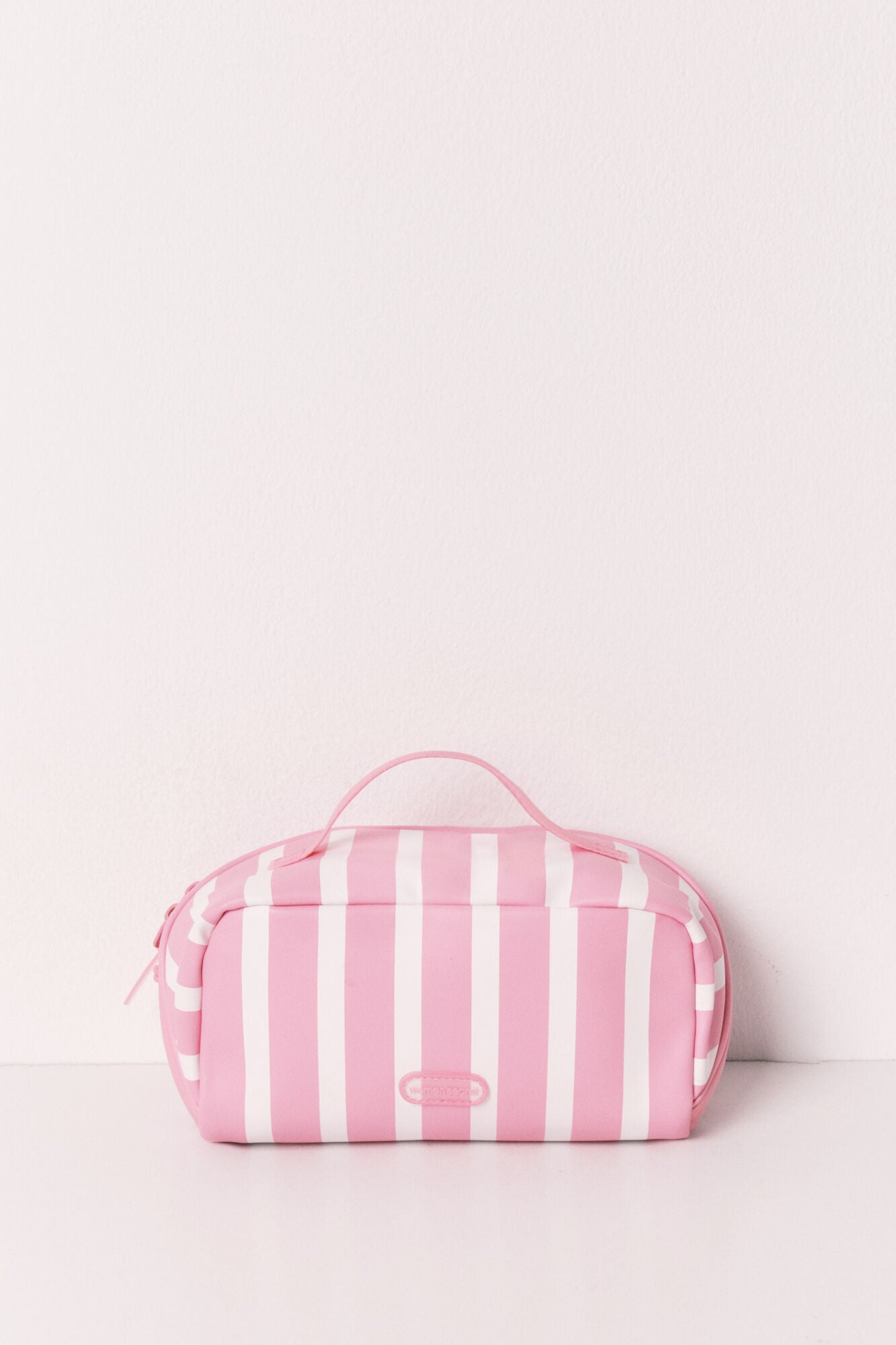 Pink striped medium vanity case