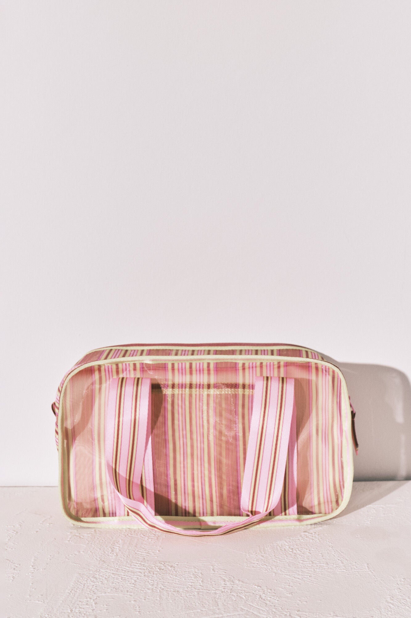 Striped mesh medium vanity case