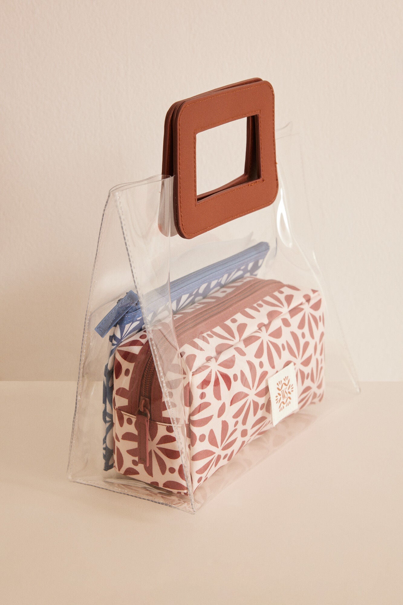 Pack of 3 batik print toiletry bags