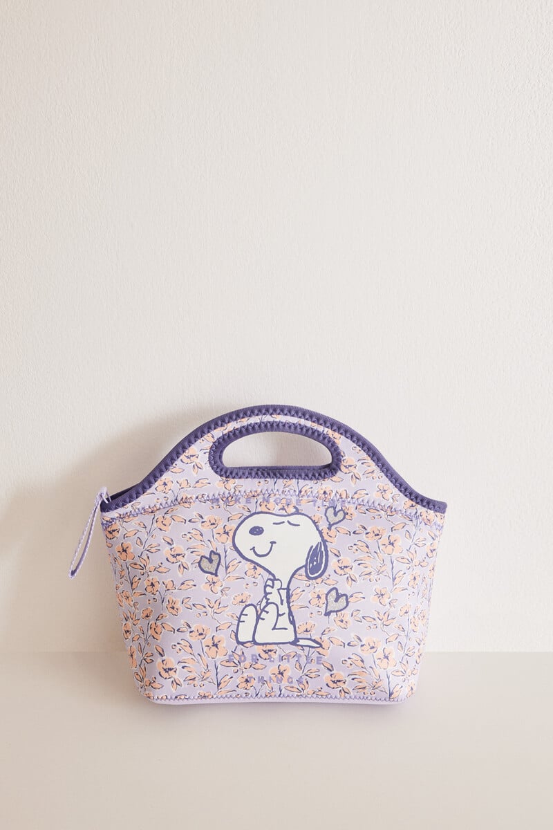 Snoopy lilac food carrier bag