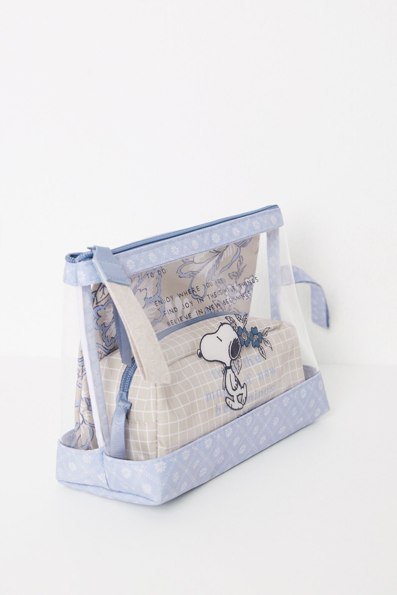 Pack of 3 Snoopy toiletry bags