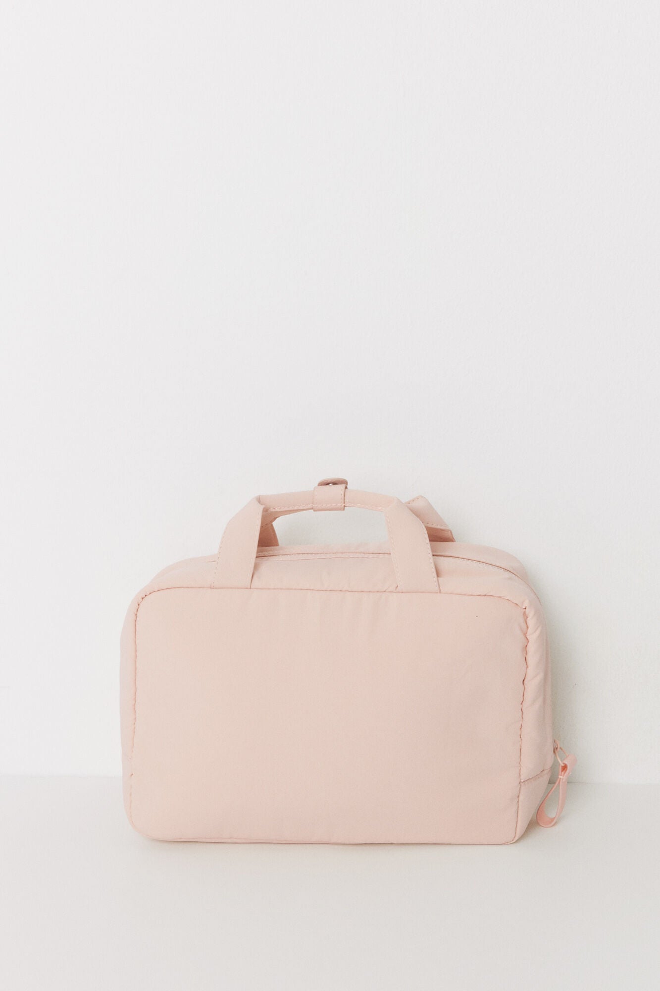 Large pink quilted toiletry bag