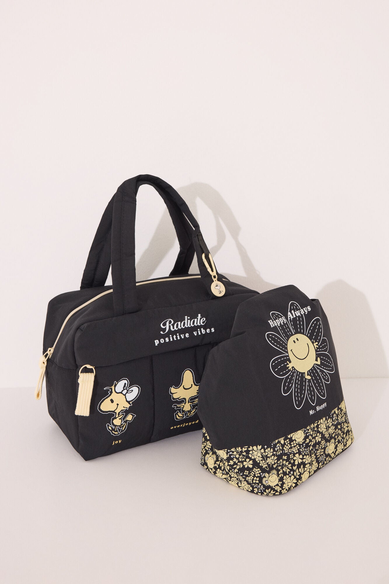 Large Snoopy black nylon vanity case