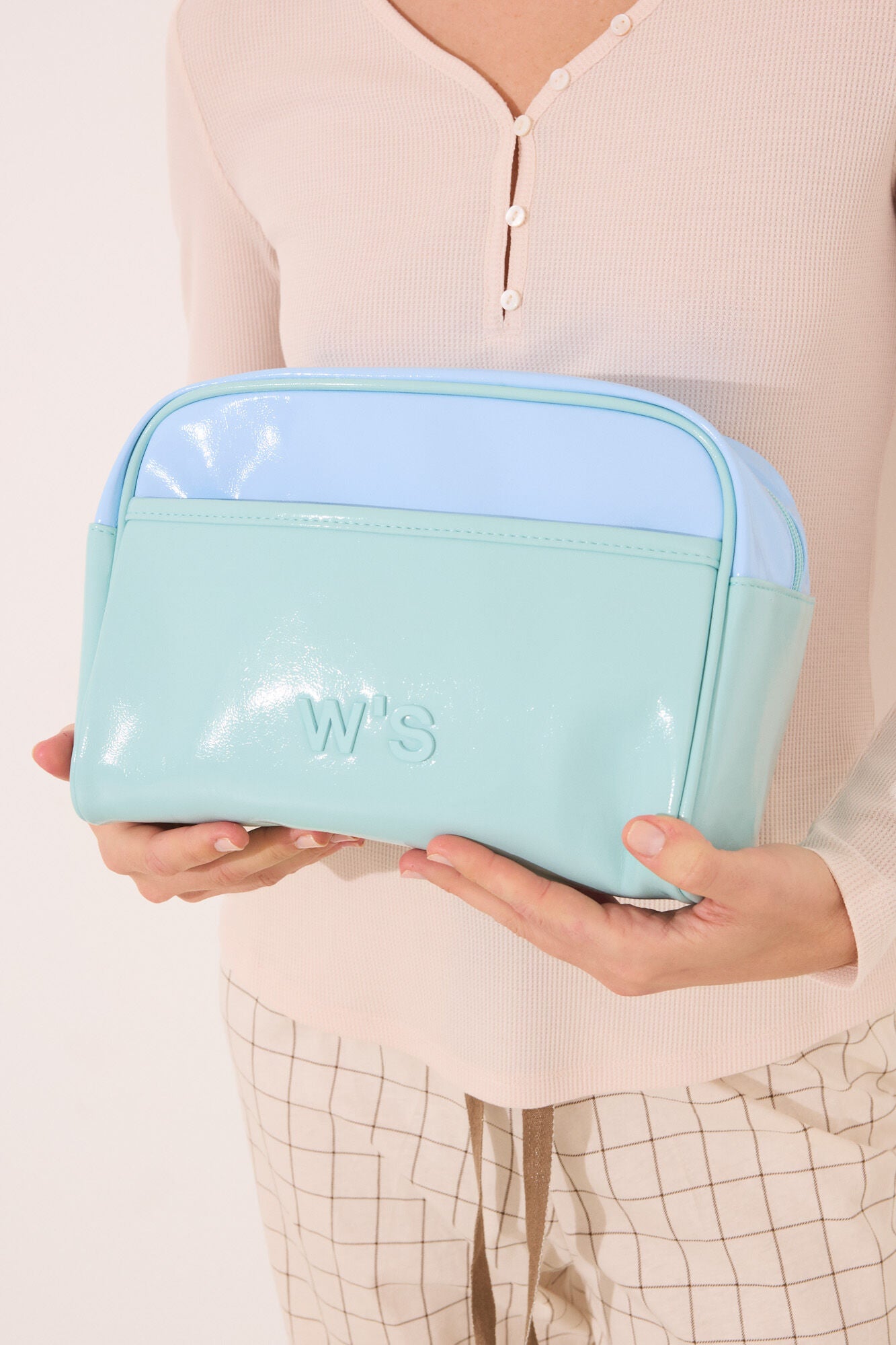 Large blue and green vanity case
